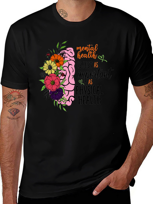 Mental Health Brain Floral Graphic Tee