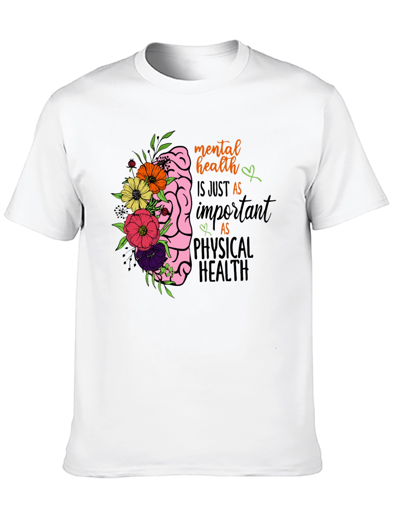 Mental Health Brain Floral Graphic Tee