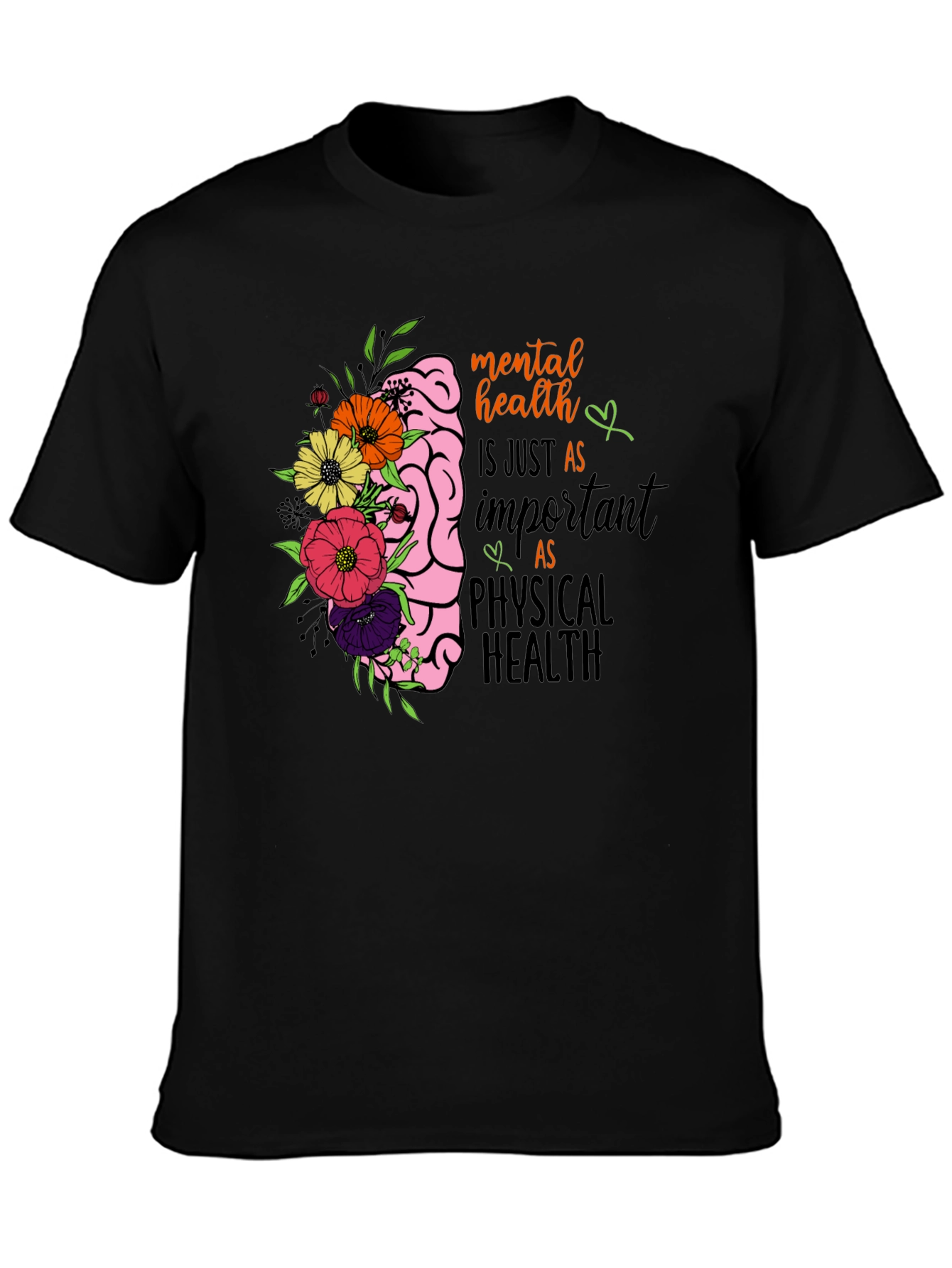 Mental Health Brain Floral Graphic Tee
