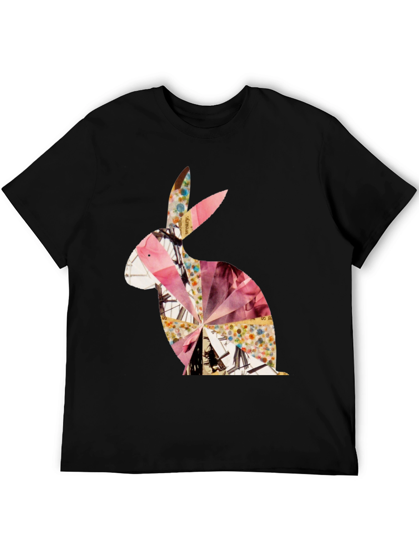 Abstract Rabbit Graphic Tee - Unisex Black T-Shirt