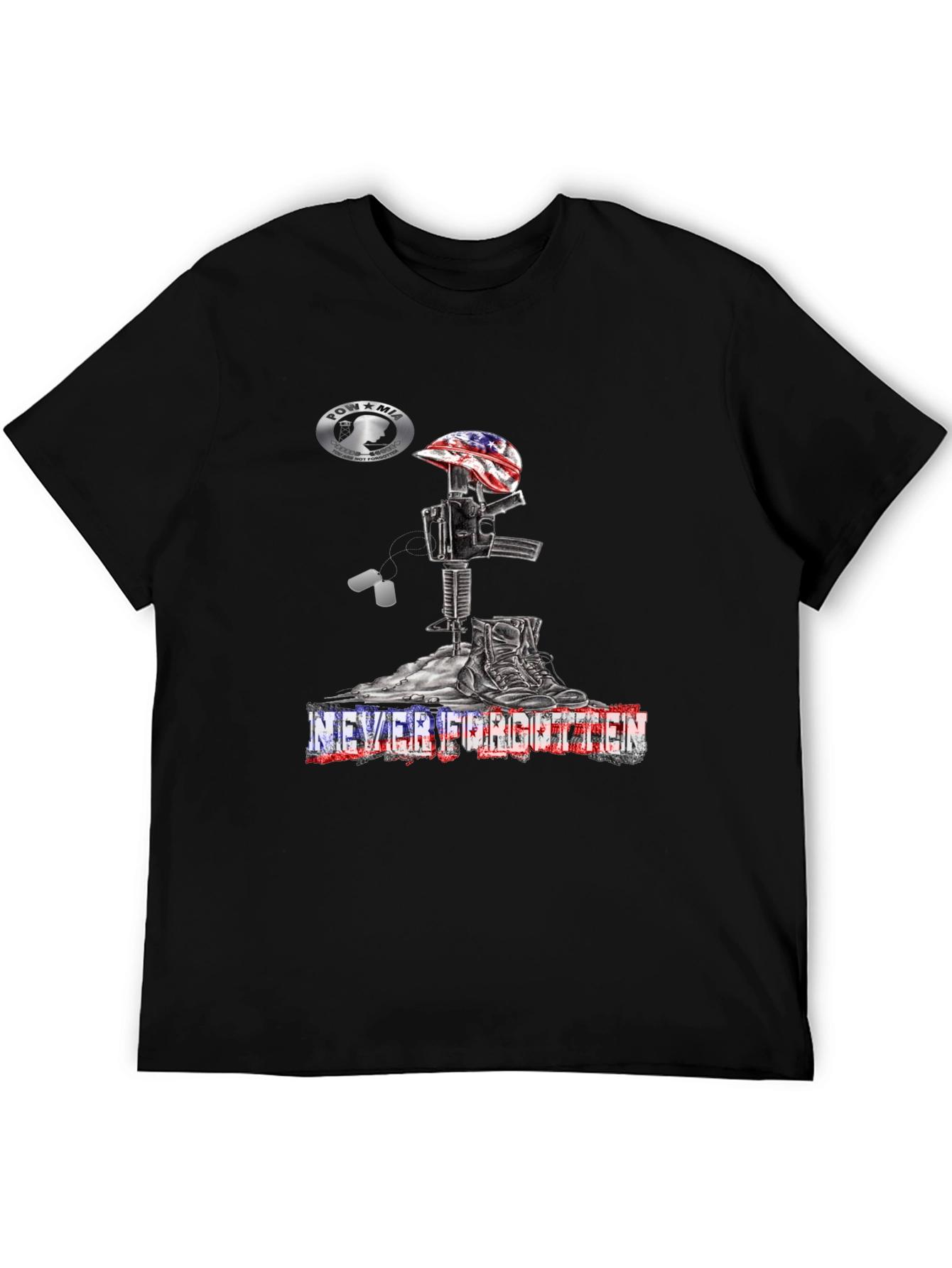 Never Forgotten American Flag Memorial T-Shirt