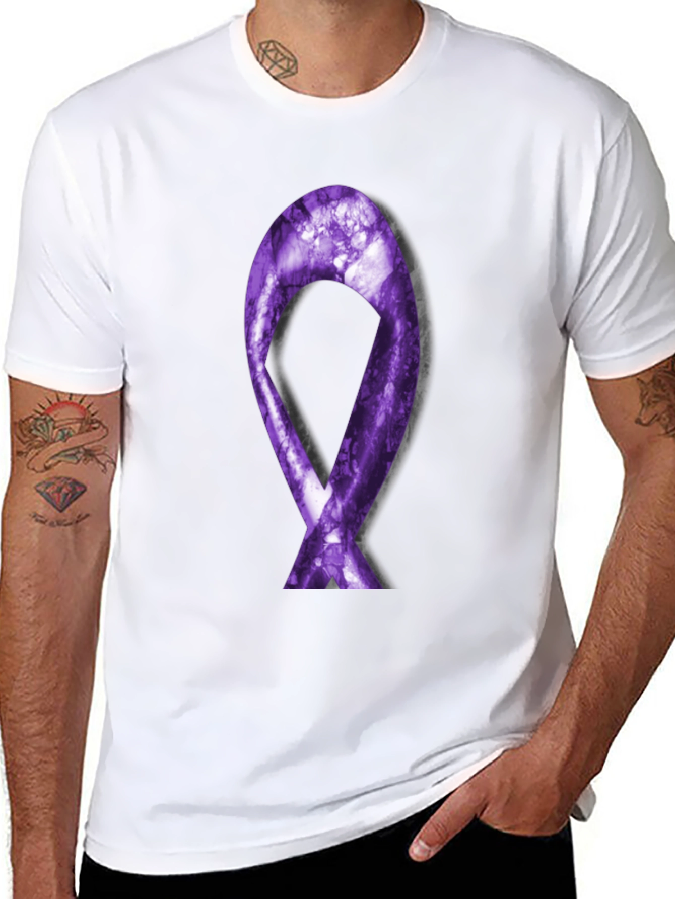 Purple Ribbon Graphic Tee - Support Cause