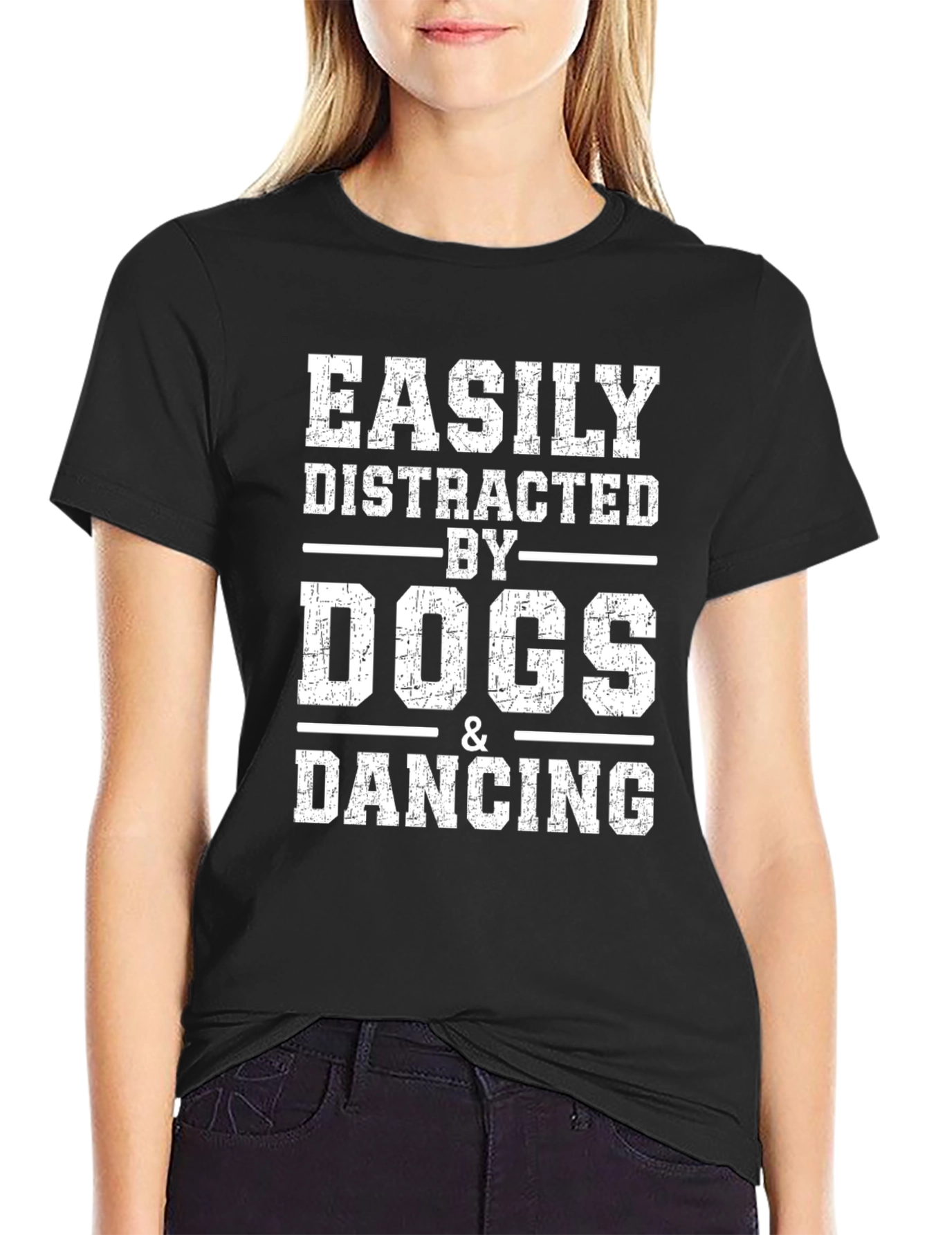 Easily Distracted By Dogs & Dancing Graphic T-Shirt