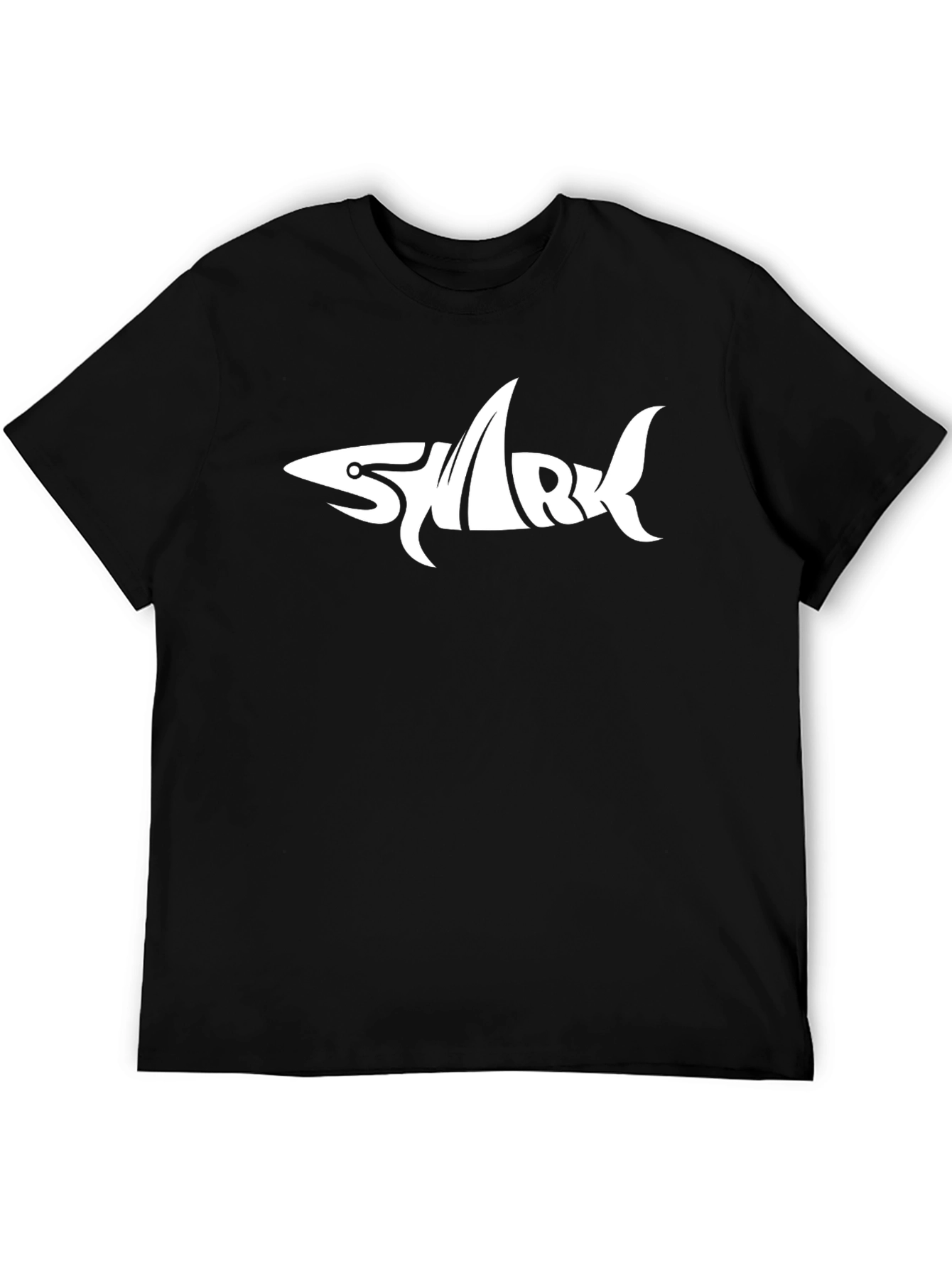 Shark Word Art Graphic T-Shirt - Black