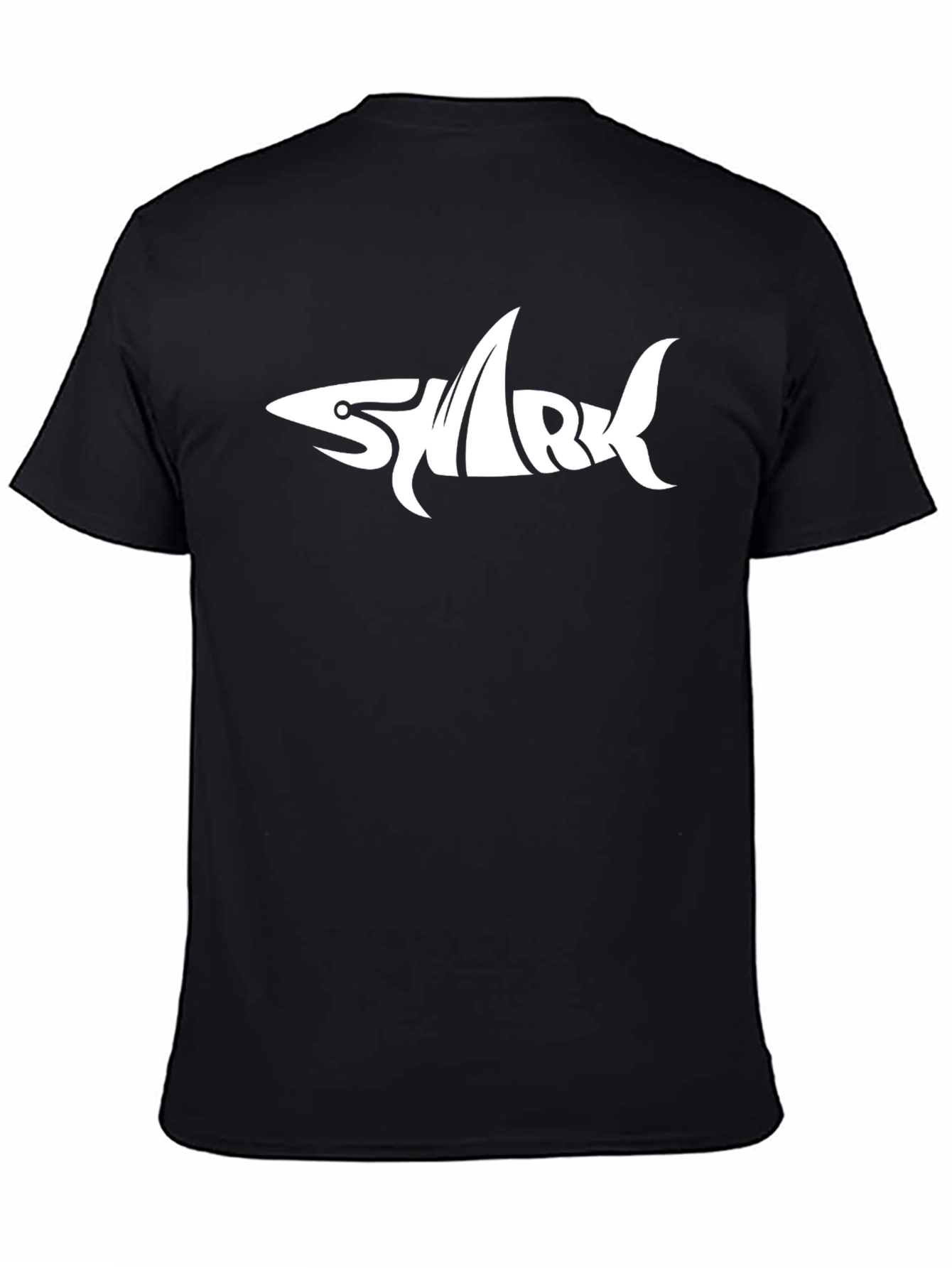 Shark Word Art Graphic T-Shirt - Black