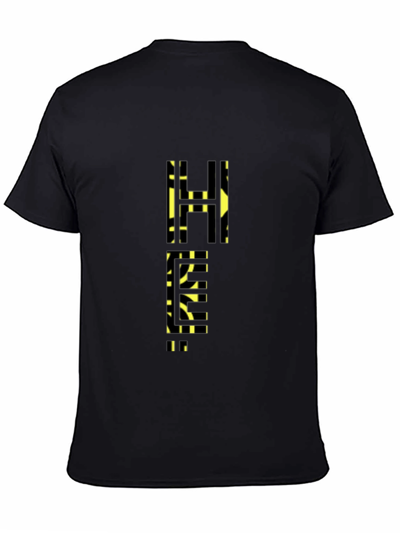 Abstract Geometric Pattern Black T-Shirt