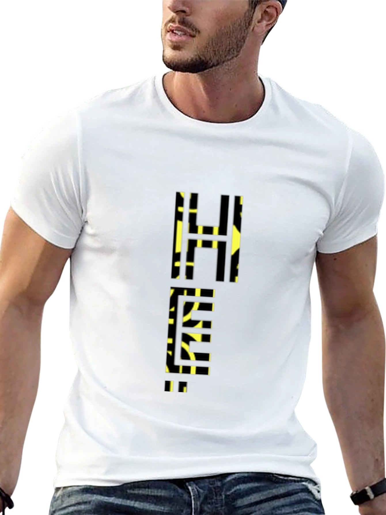 Abstract Geometric Pattern Black T-Shirt