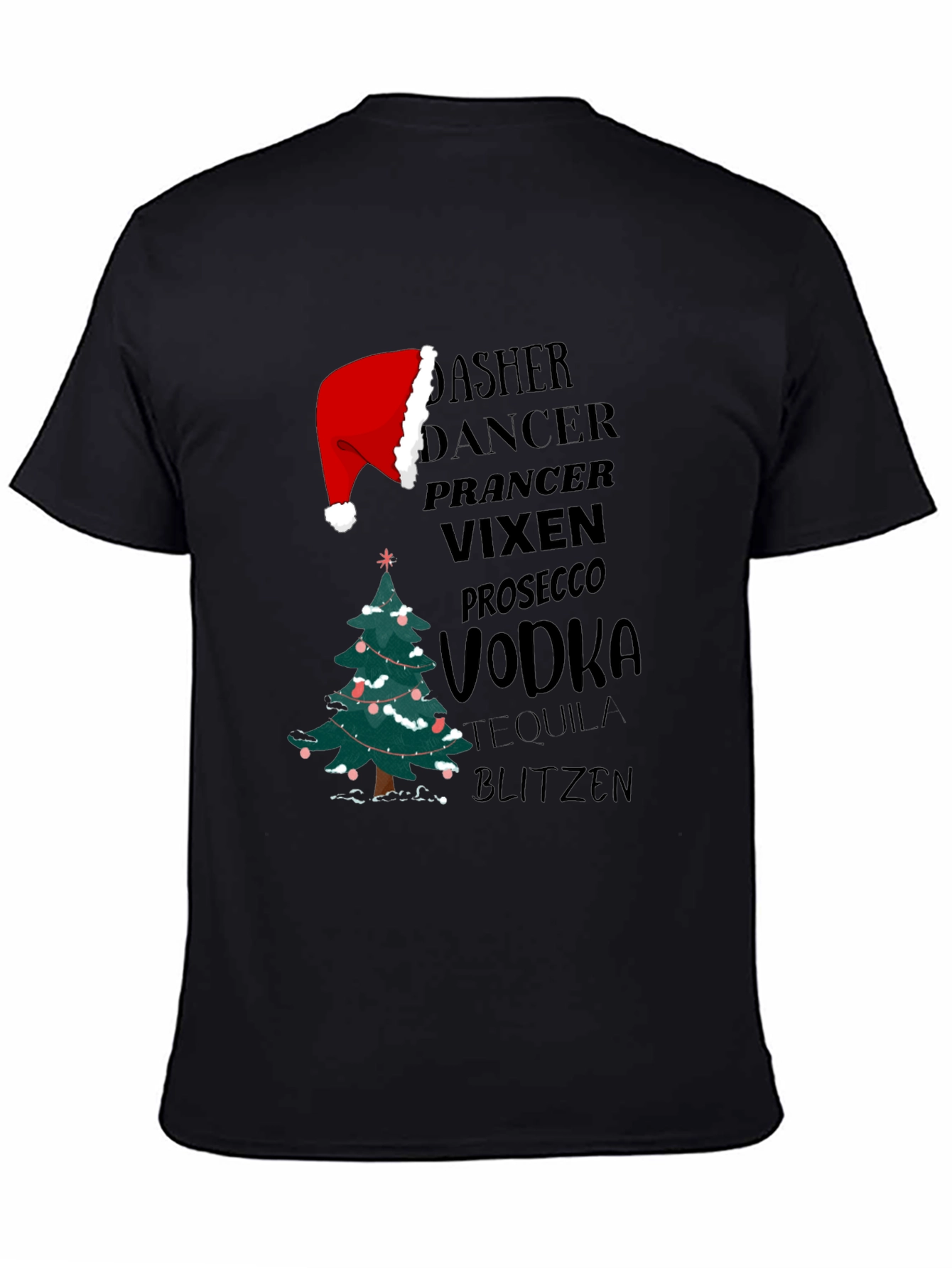 Christmas Reindeer Drinks Funny T-Shirt