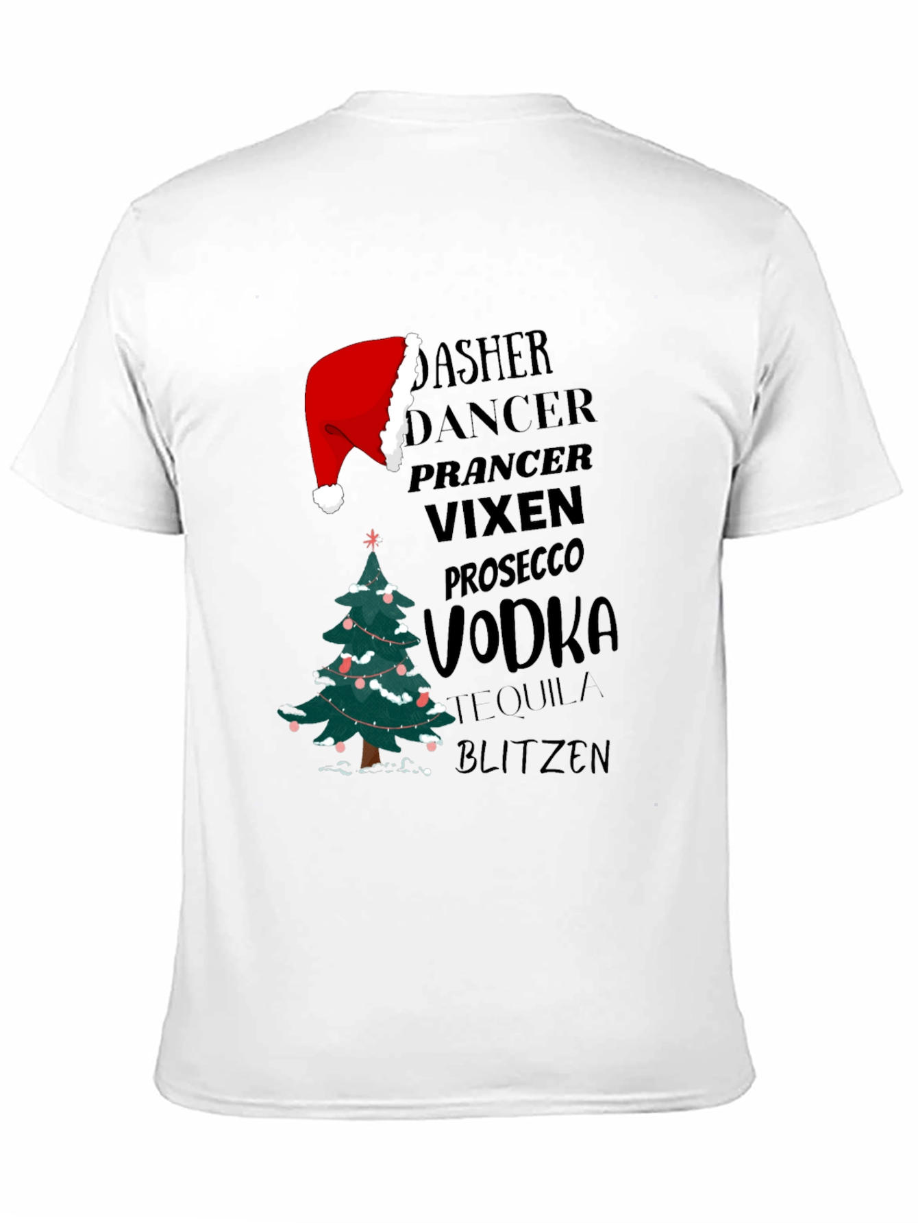 Christmas Reindeer Drinks Funny T-Shirt