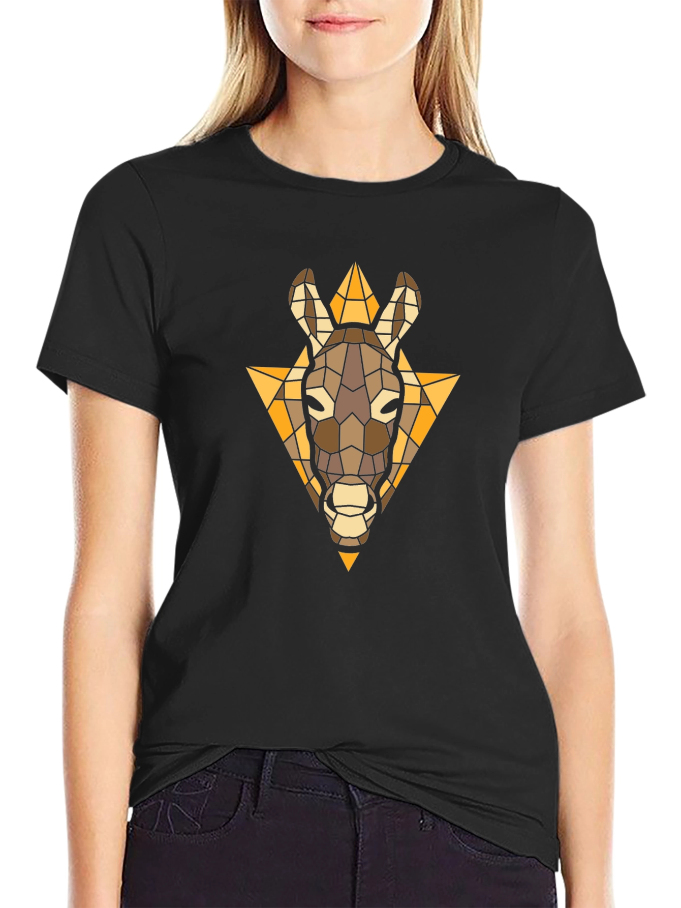Geometric Donkey Graphic T-Shirt - Modern Casual Wear