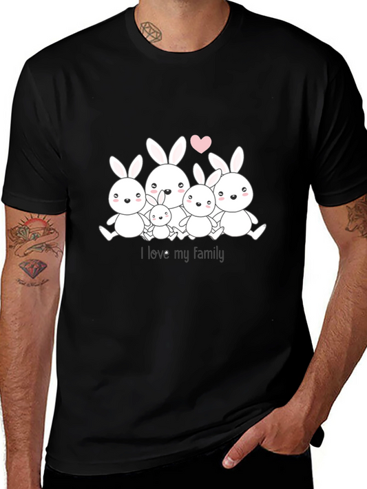 Cute Rabbit Family T-Shirt - I Love My Family