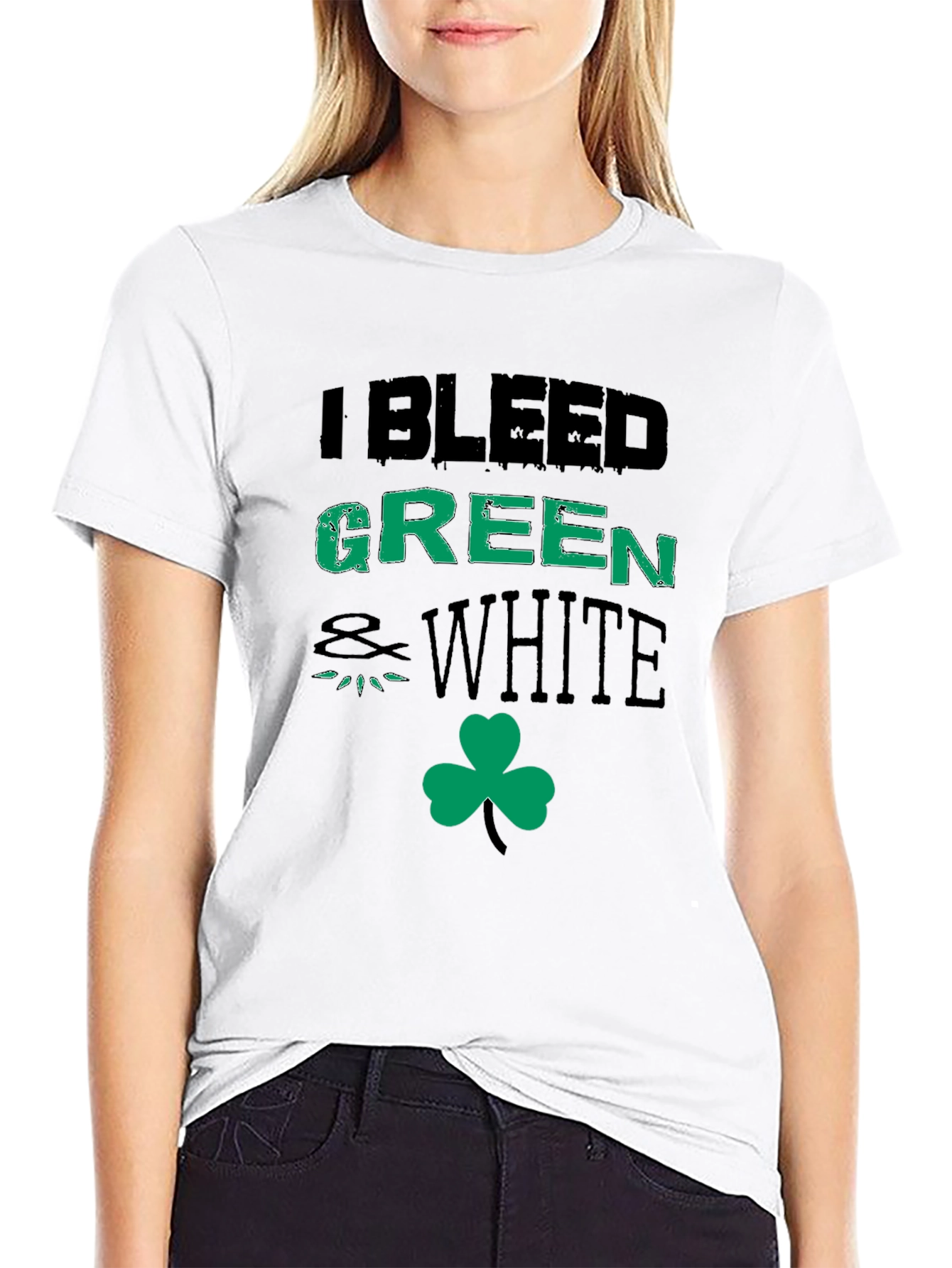 I Bleed Green and White St. Patricks Day T-Shirt