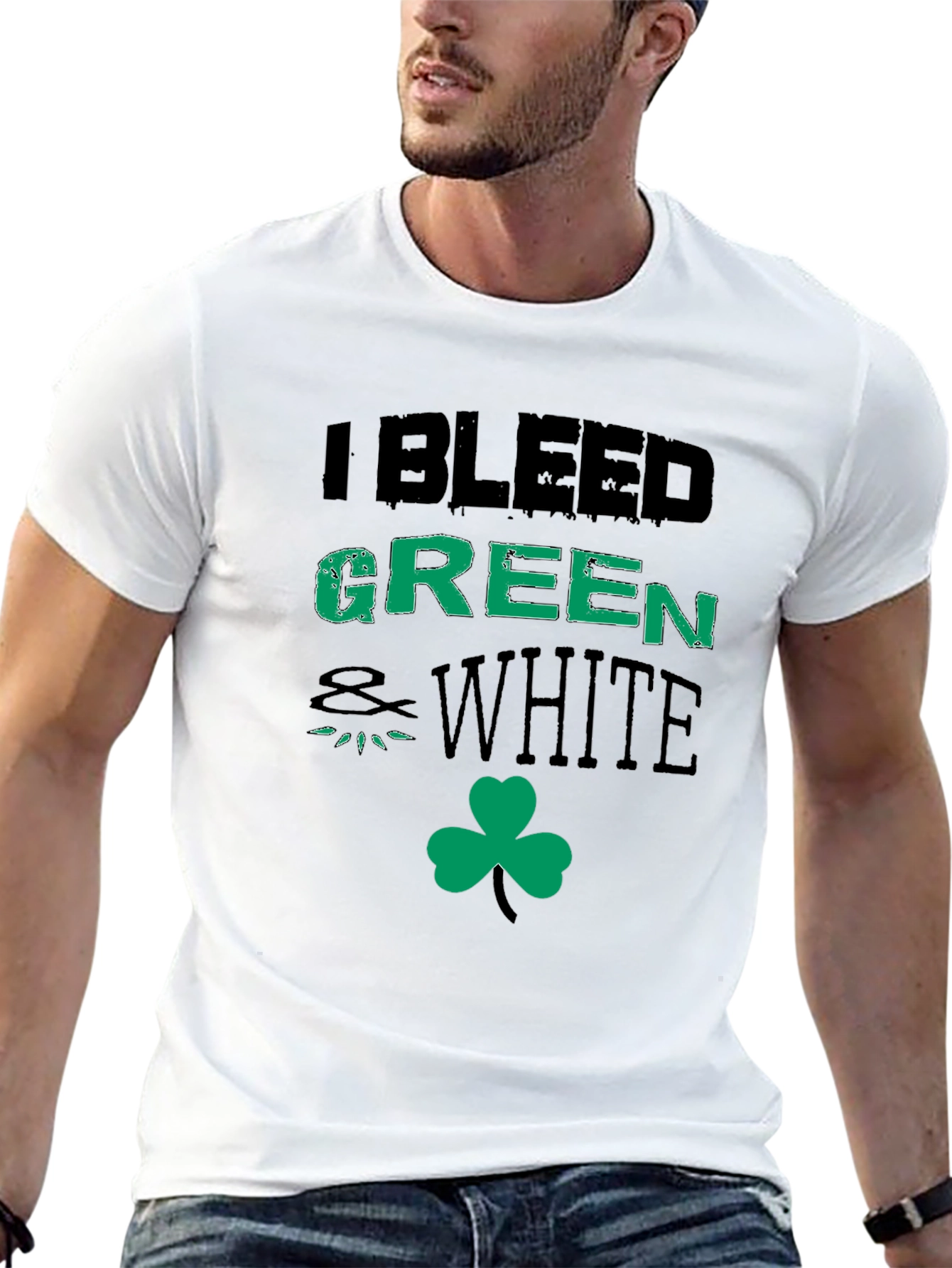 I Bleed Green and White St. Patricks Day T-Shirt