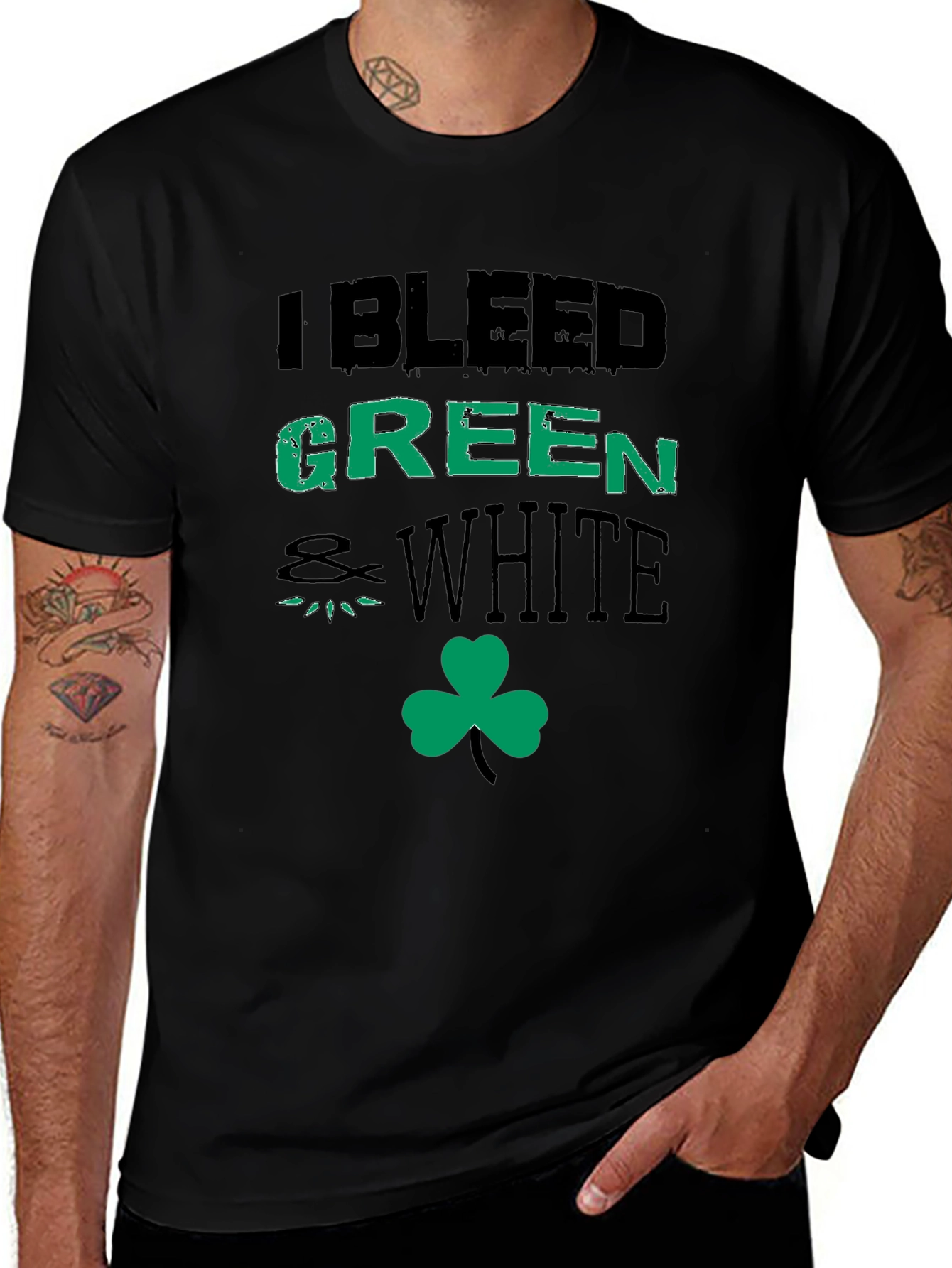 I Bleed Green and White St. Patricks Day T-Shirt