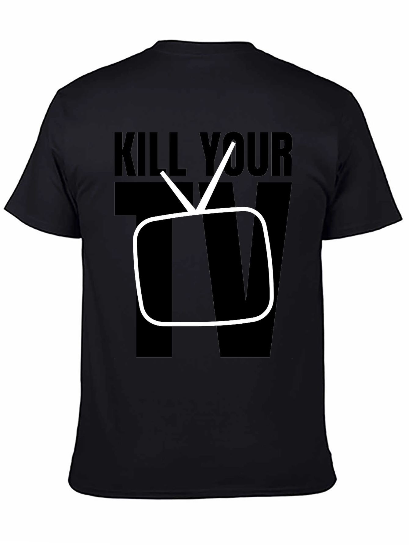 Kill Your TV Graphic Tee - Black Cotton T-Shirt