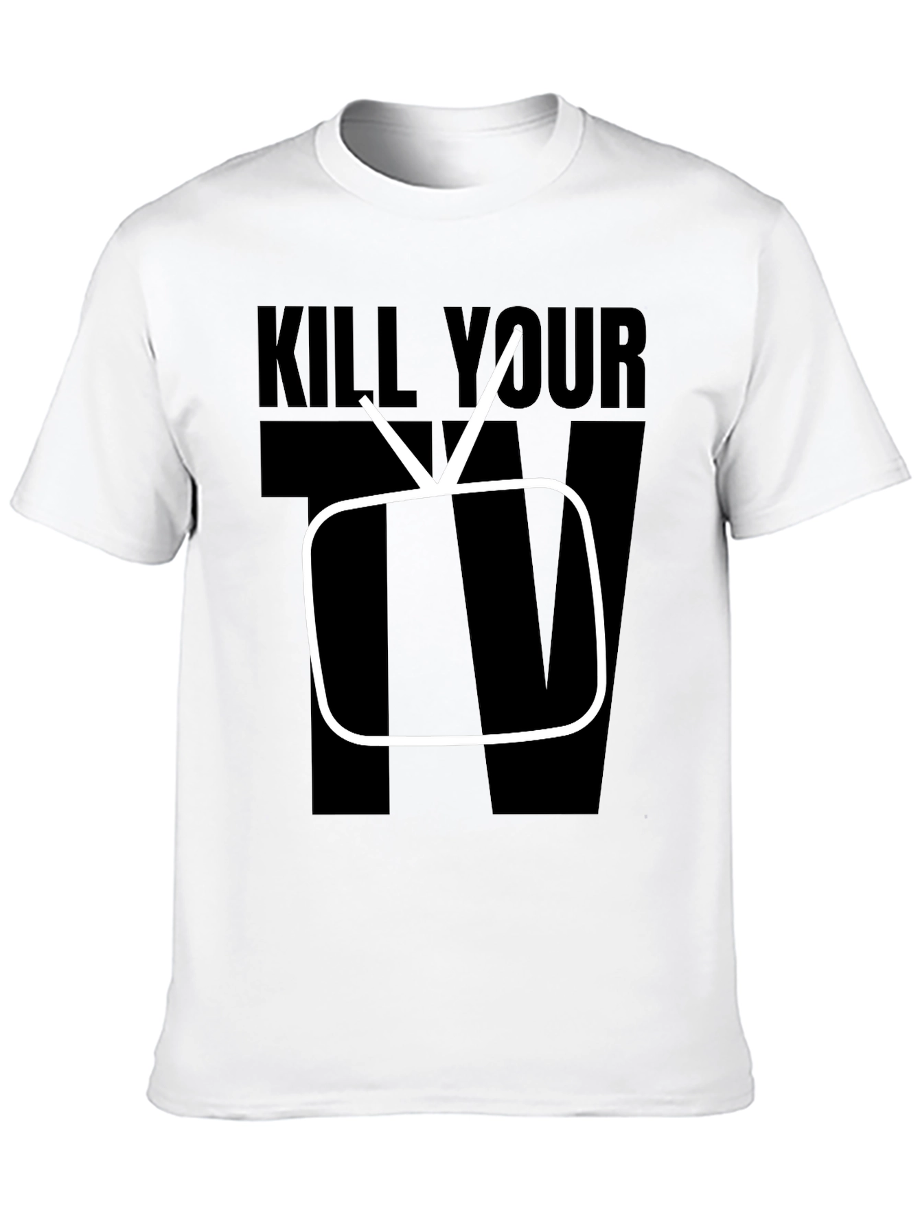Kill Your TV Graphic Tee - Black Cotton T-Shirt