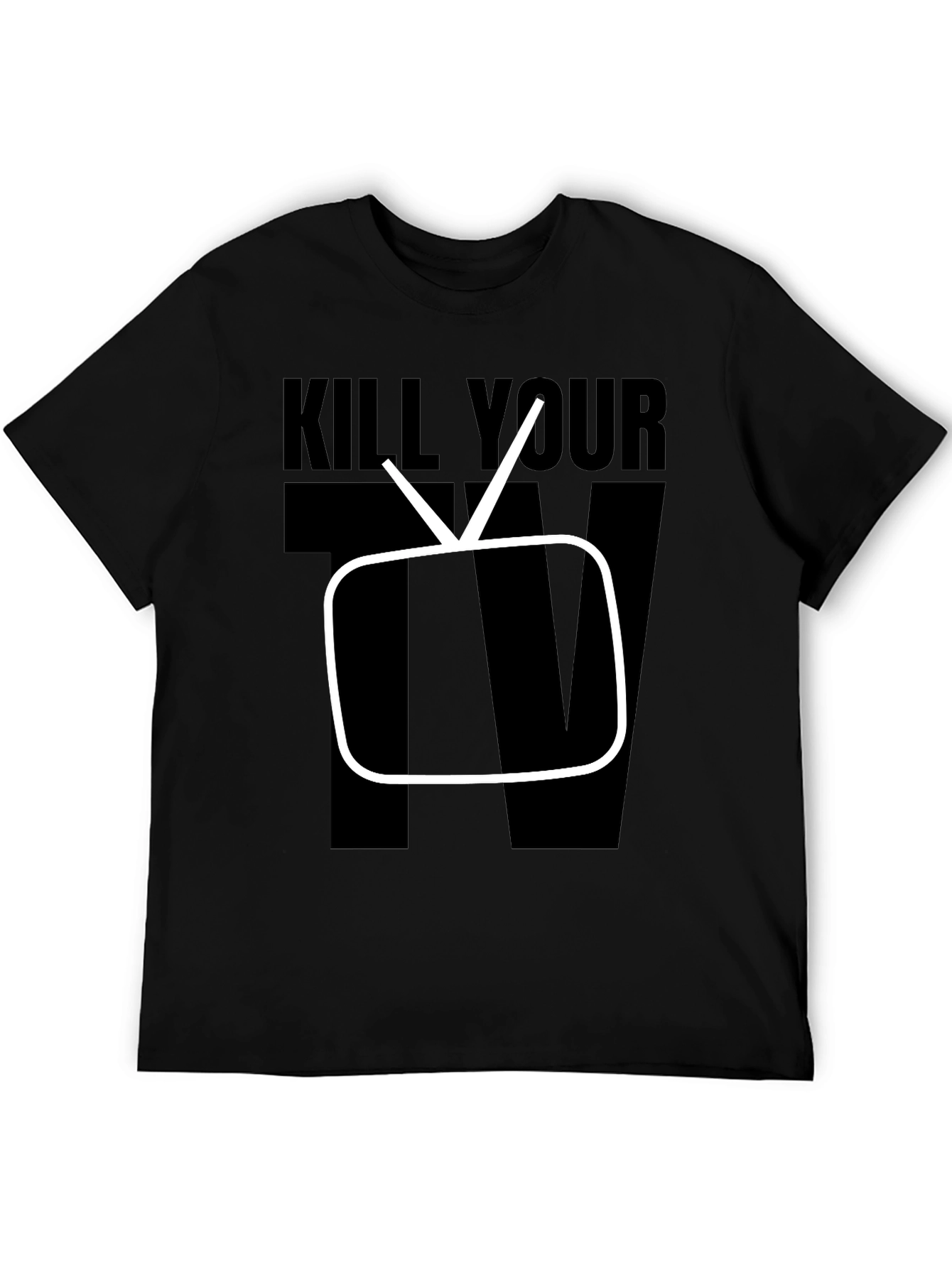 Kill Your TV Graphic Tee - Black Cotton T-Shirt