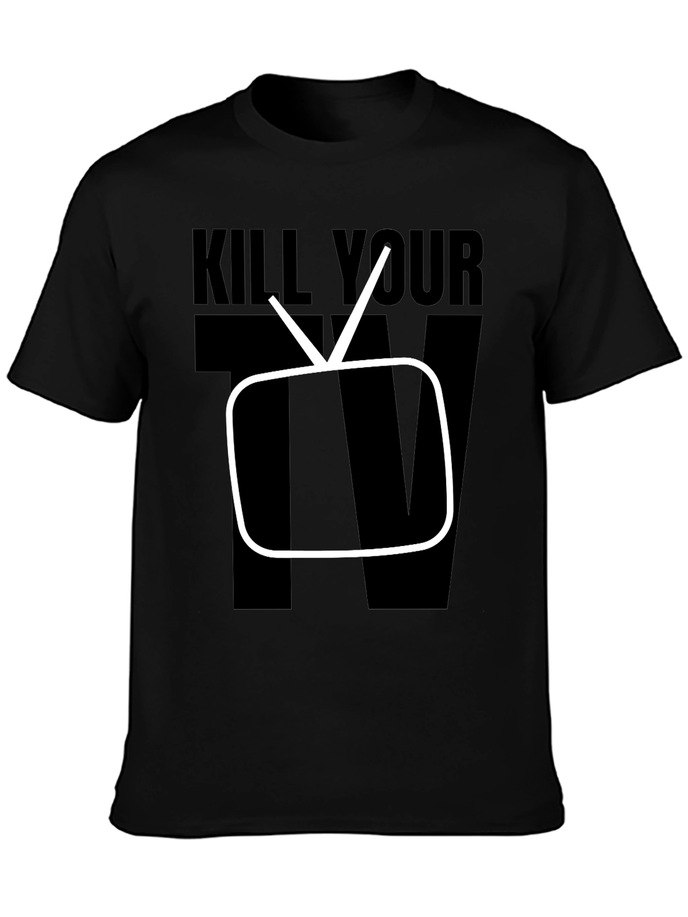 Kill Your TV Graphic Tee - Black Cotton T-Shirt