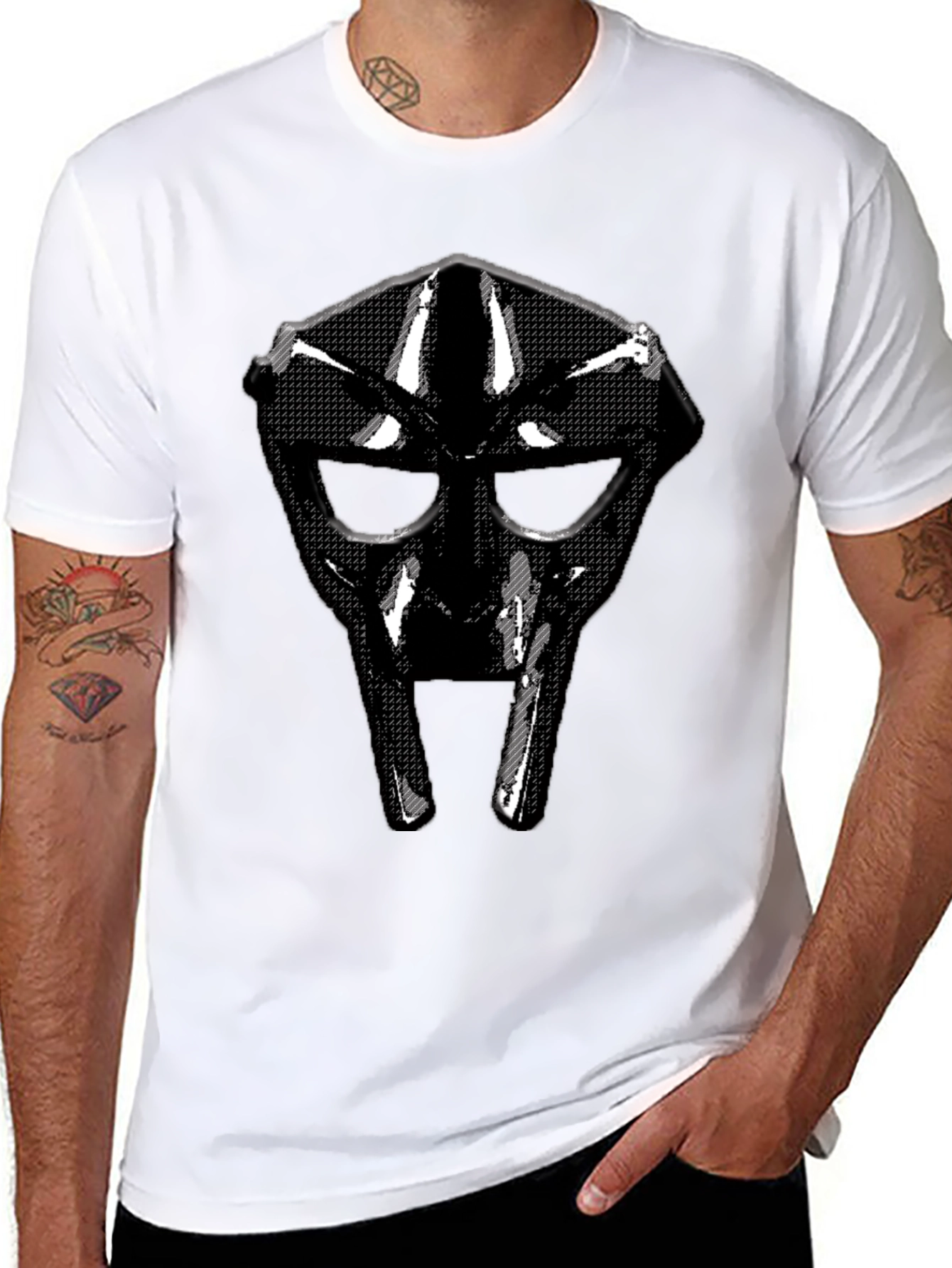 MF DOOM Mask Graphic Black T-Shirt Hip Hop Tee