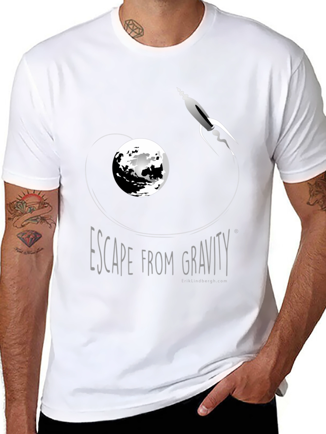 Escape From Gravity Black Graphic Tee