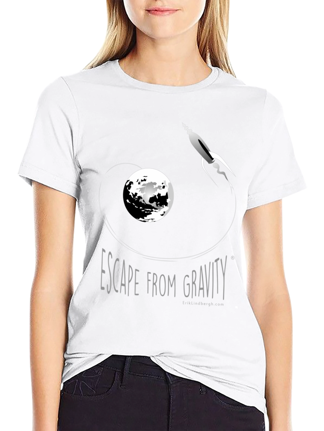 Escape From Gravity Black Graphic Tee
