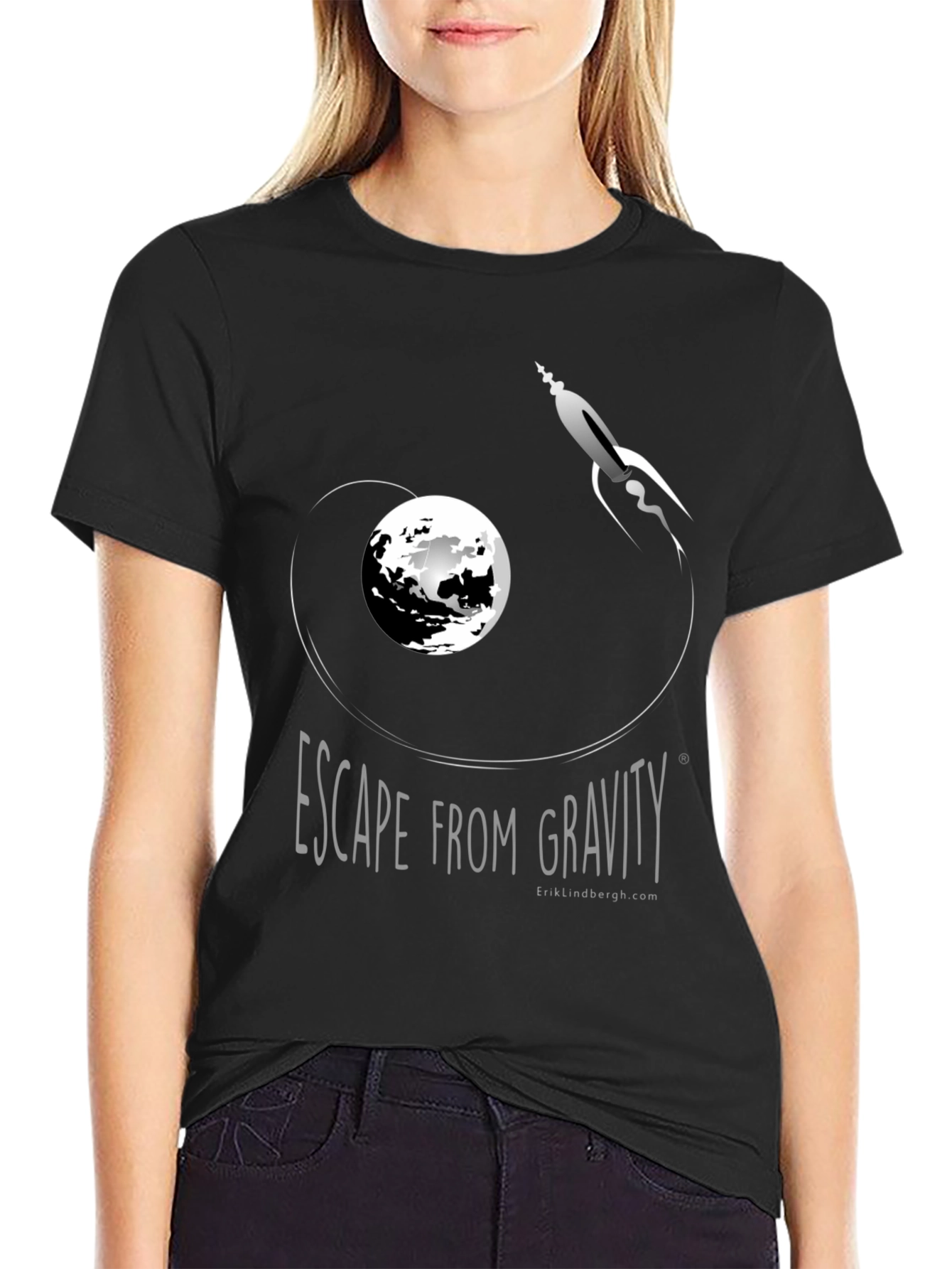 Escape From Gravity Black Graphic Tee