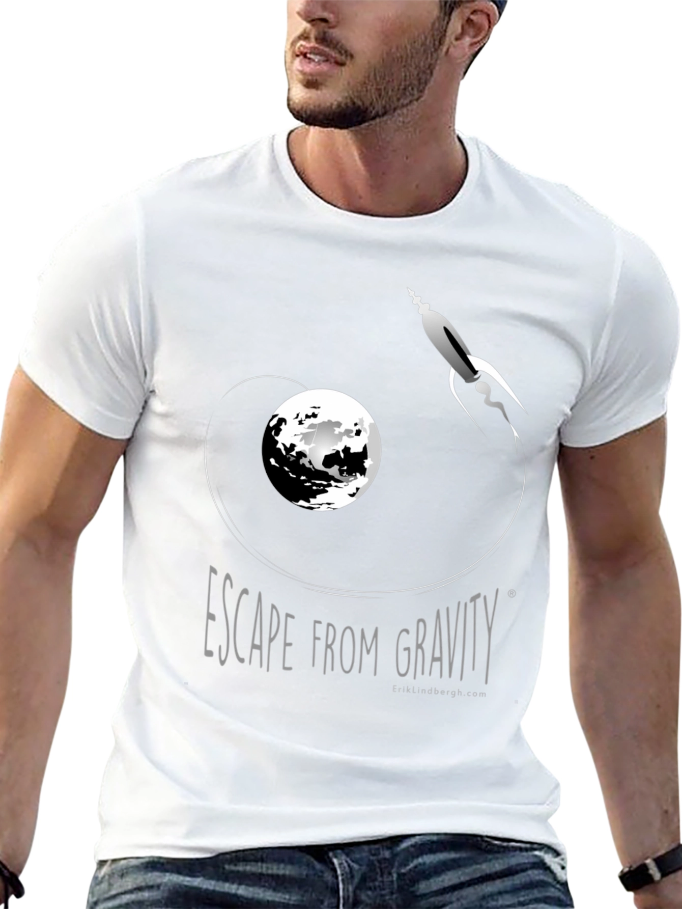 Escape From Gravity Black Graphic Tee