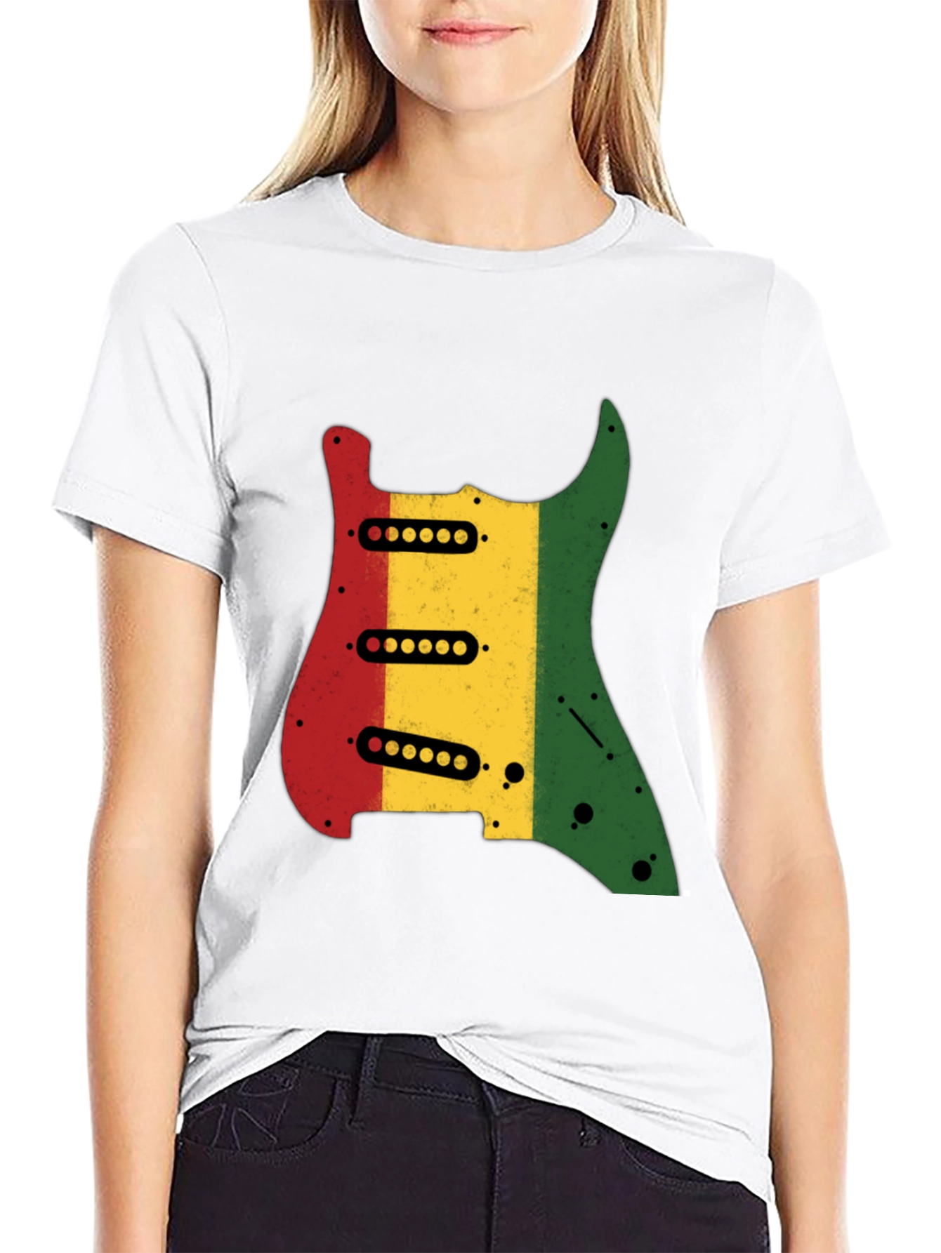 Rasta Guitar Graphic Tee - Cool Music Lover T-Shirt