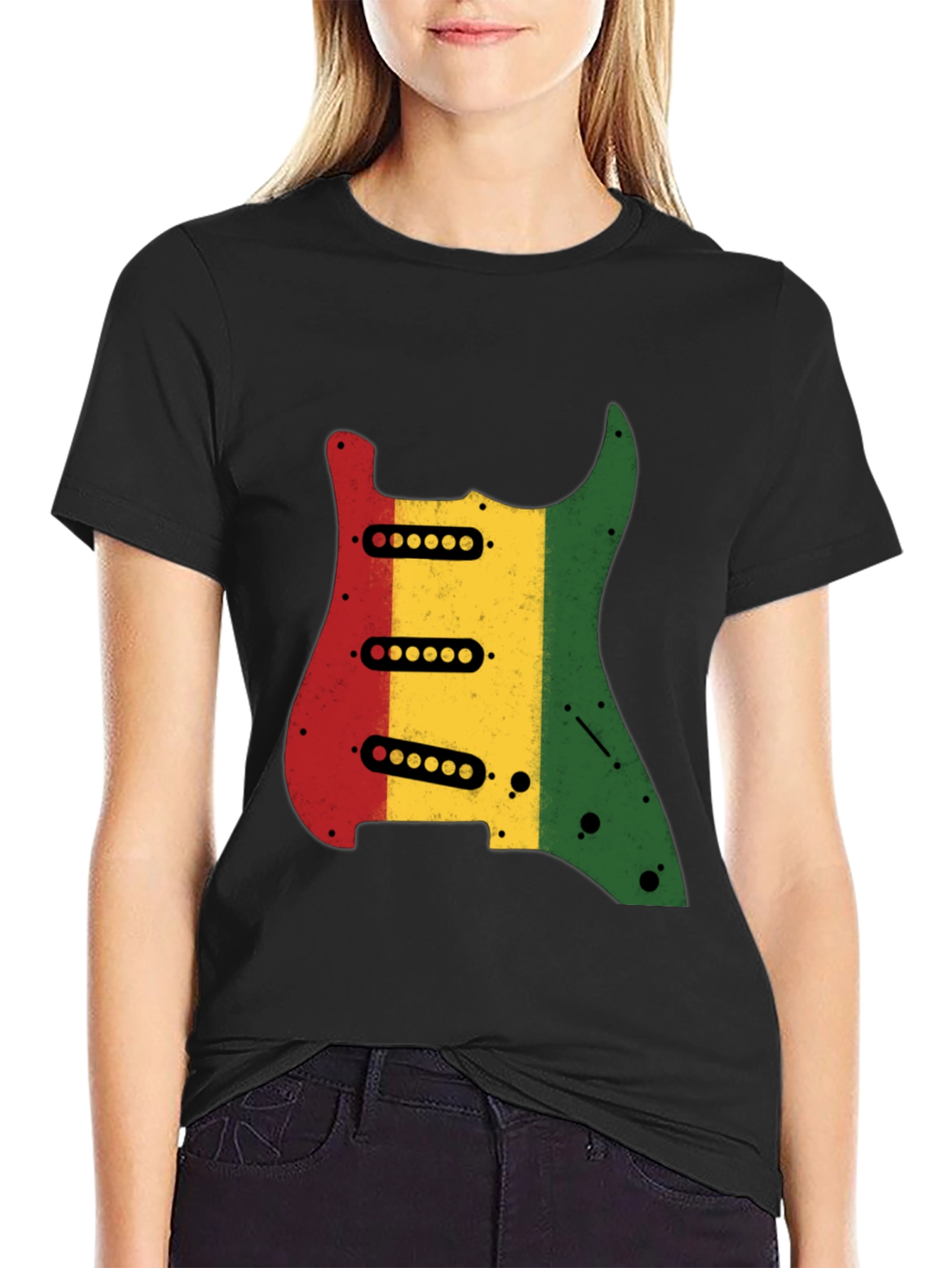 Rasta Guitar Graphic Tee - Cool Music Lover T-Shirt