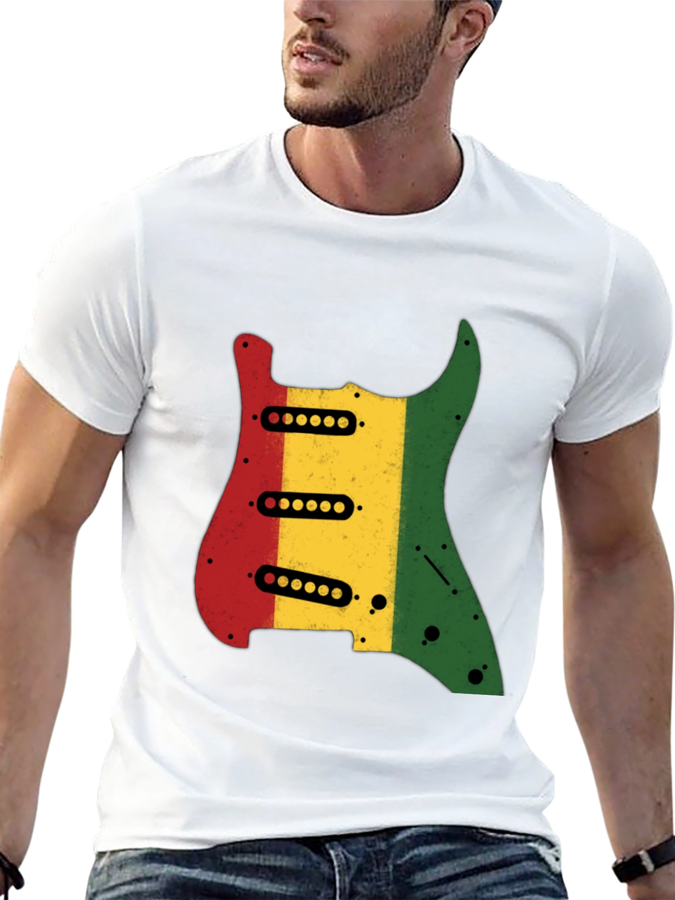 Rasta Guitar Graphic Tee - Cool Music Lover T-Shirt