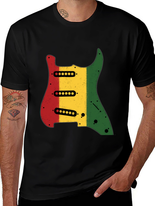 Rasta Guitar Graphic Tee - Cool Music Lover T-Shirt