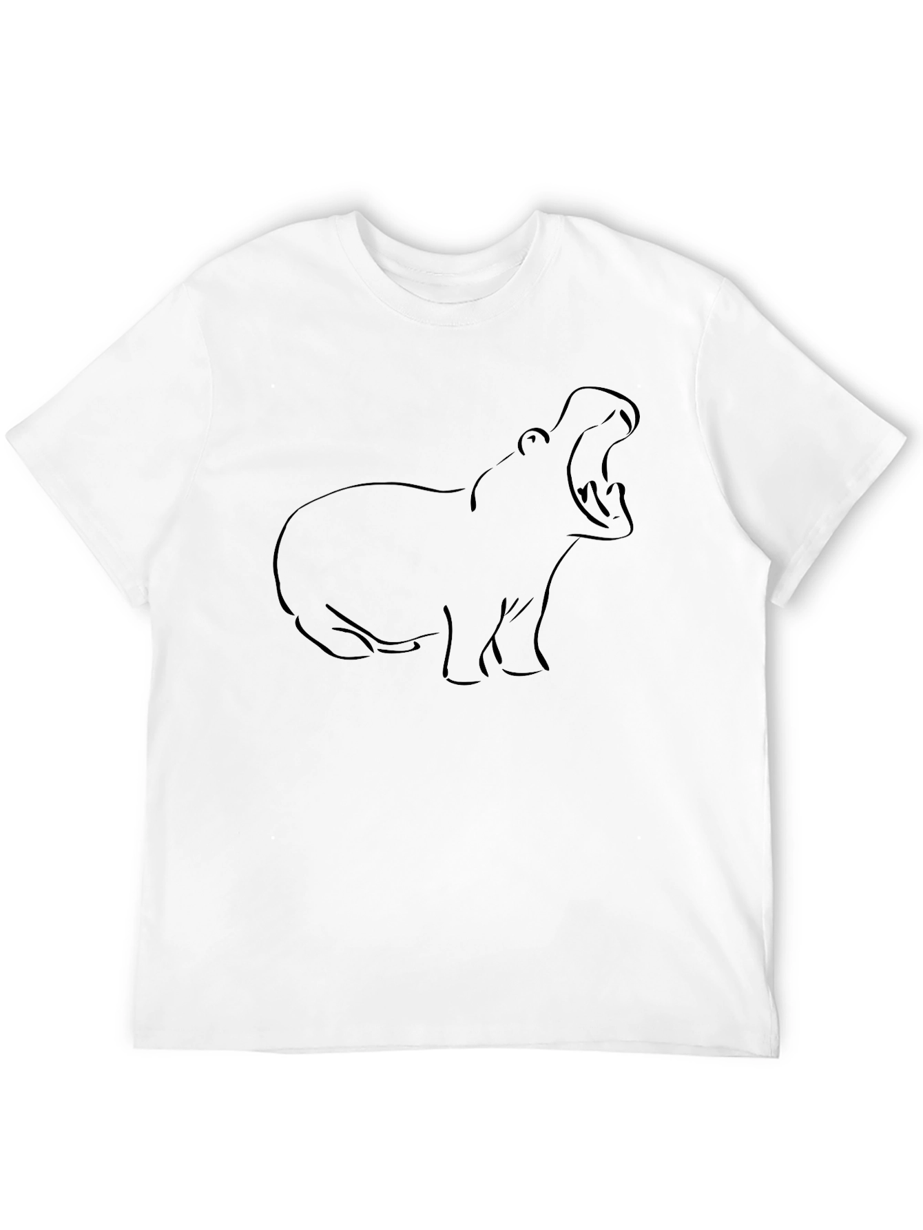 Hippo Outline Black T-Shirt