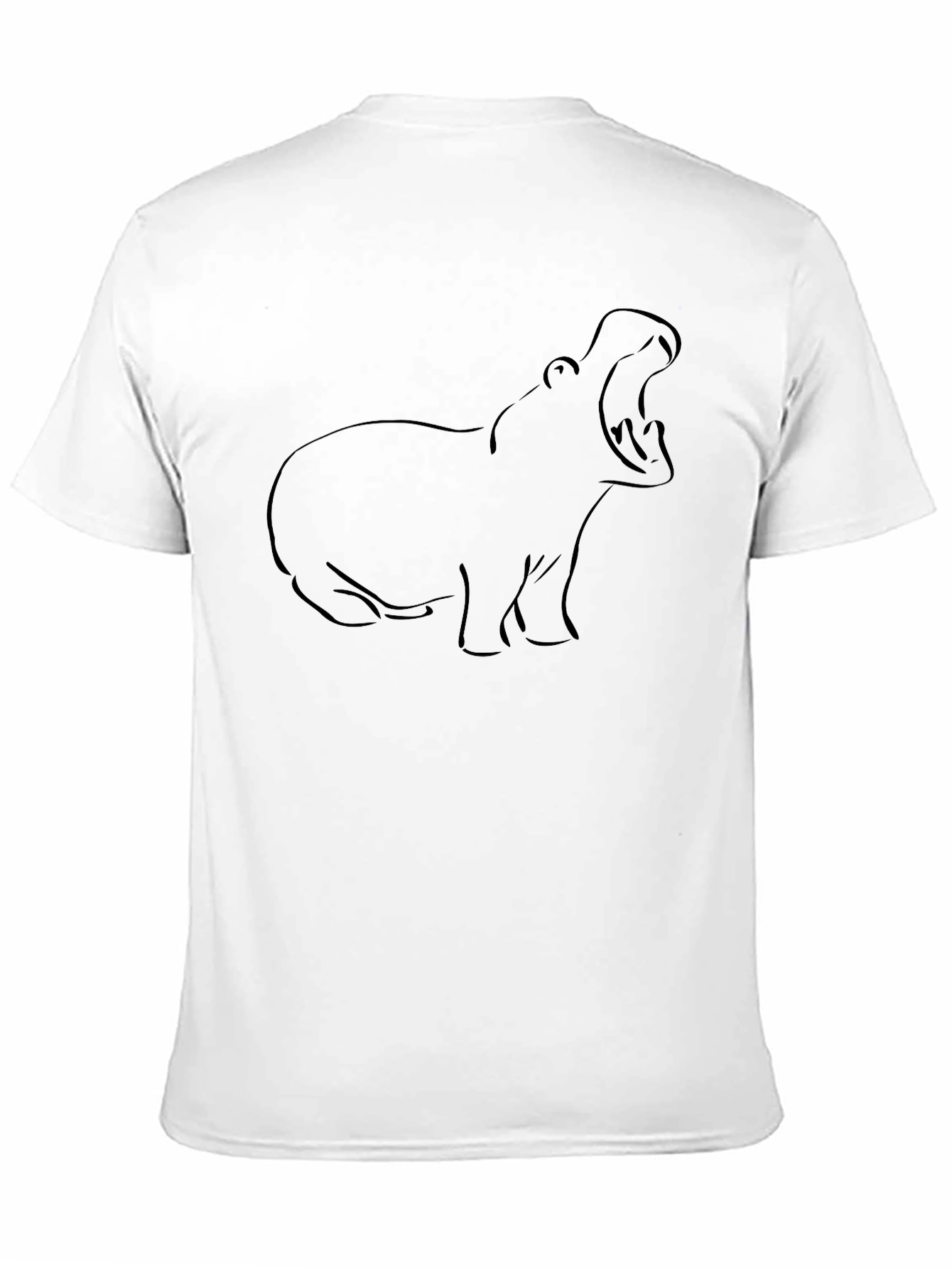 Hippo Outline Black T-Shirt