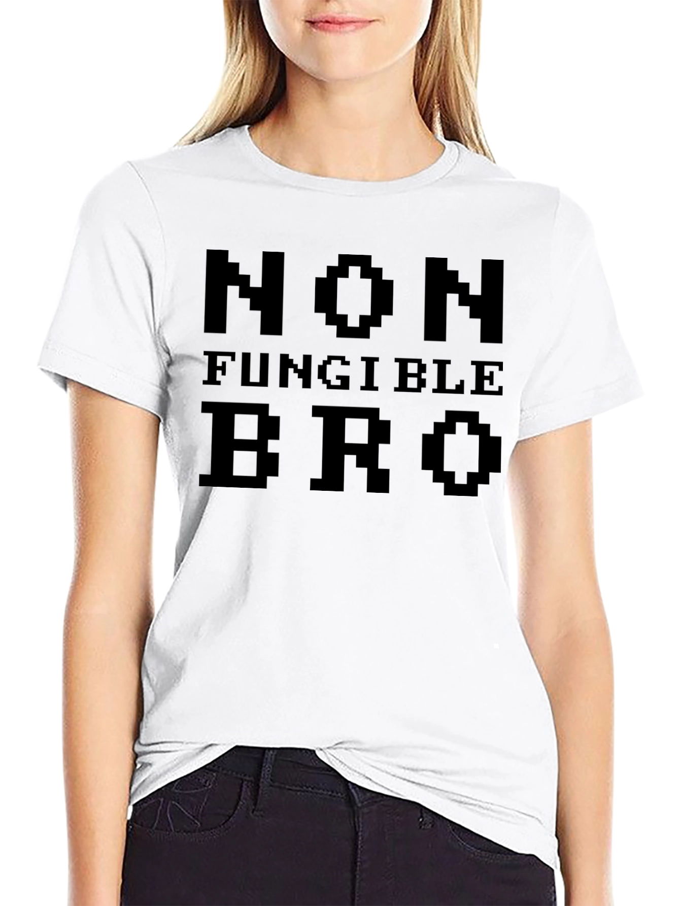 Non Fungible Bro Pixel Art Black T-Shirt