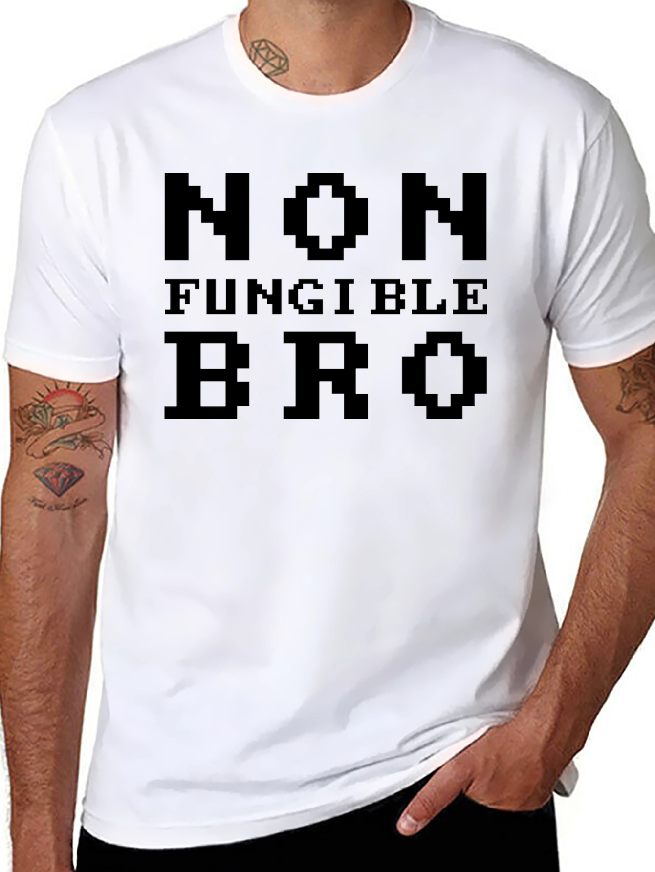 Non Fungible Bro Pixel Art Black T-Shirt