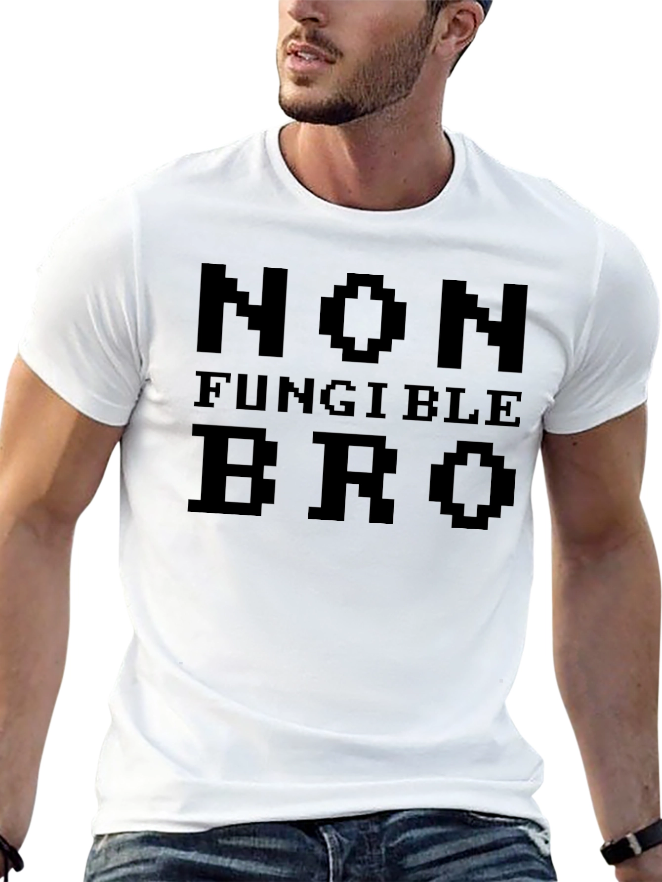 Non Fungible Bro Pixel Art Black T-Shirt
