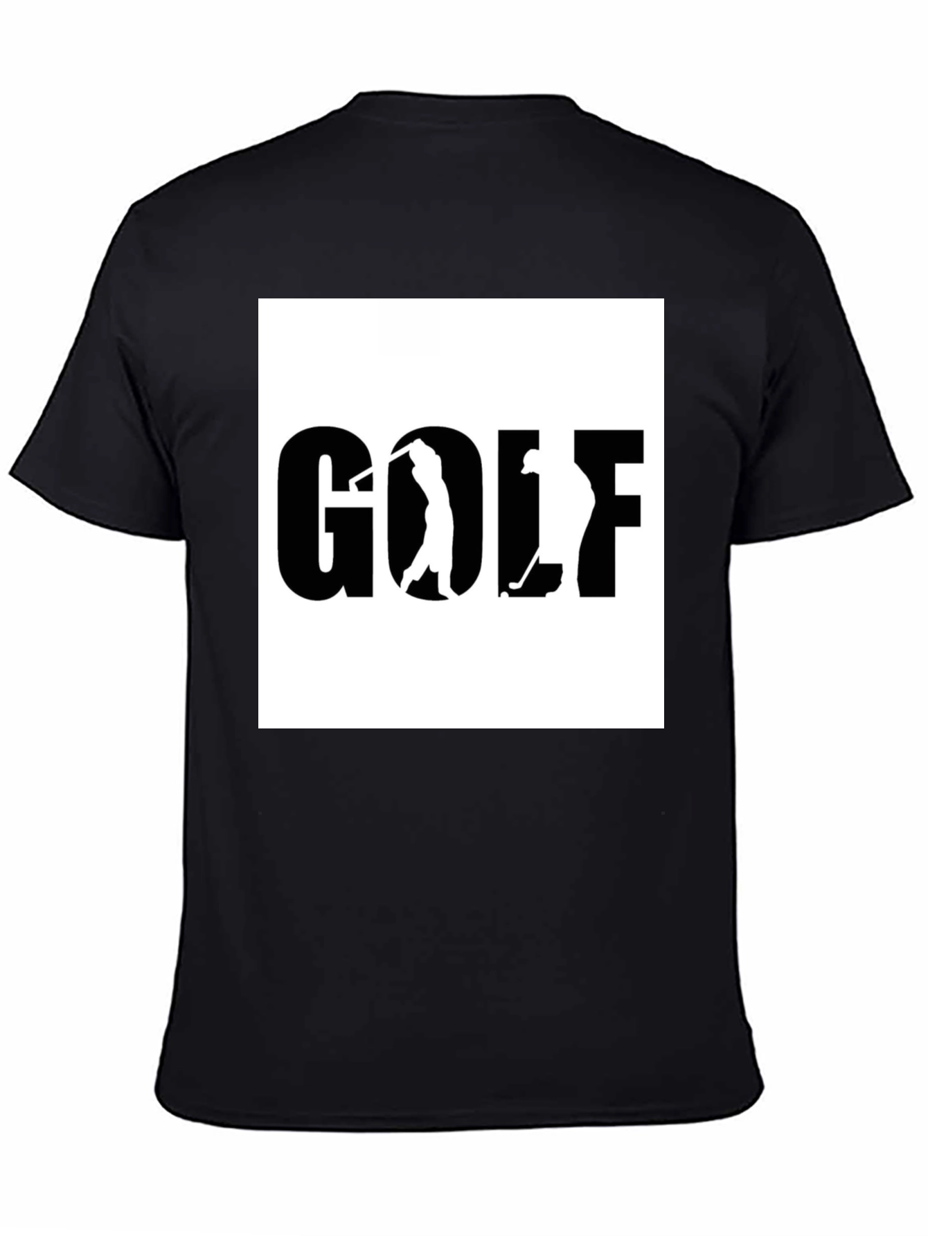 Golf Graphic Tee - Black Cotton T-Shirt