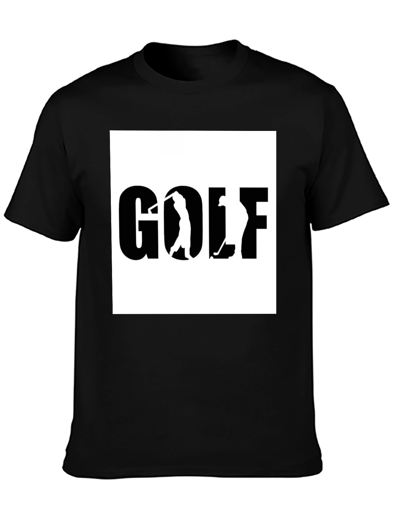 Golf Graphic Tee - Black Cotton T-Shirt