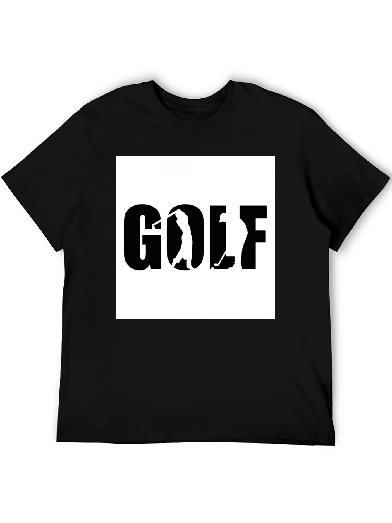 Golf Graphic Tee - Black Cotton T-Shirt