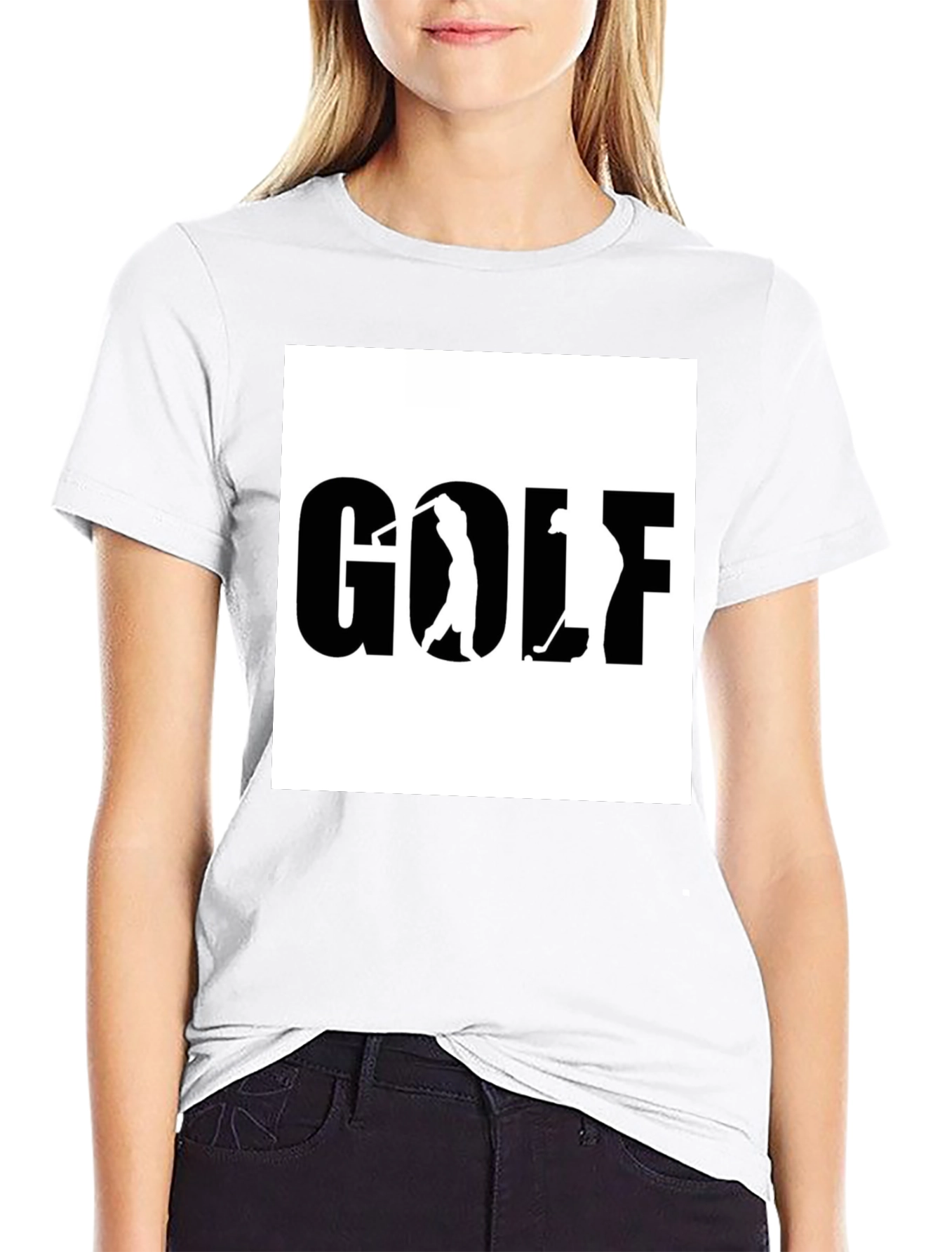 Golf Graphic Tee - Black Cotton T-Shirt
