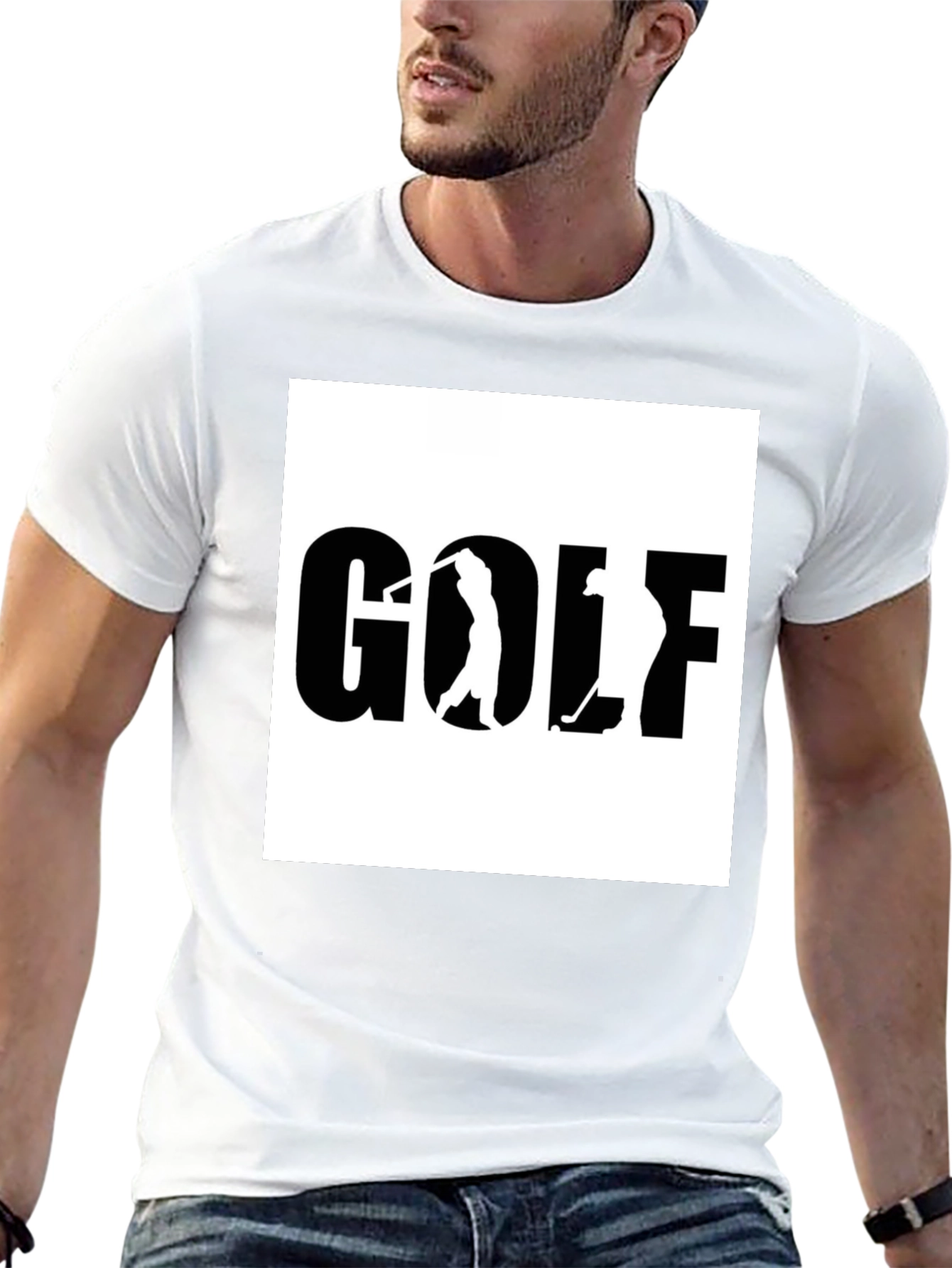 Golf Graphic Tee - Black Cotton T-Shirt
