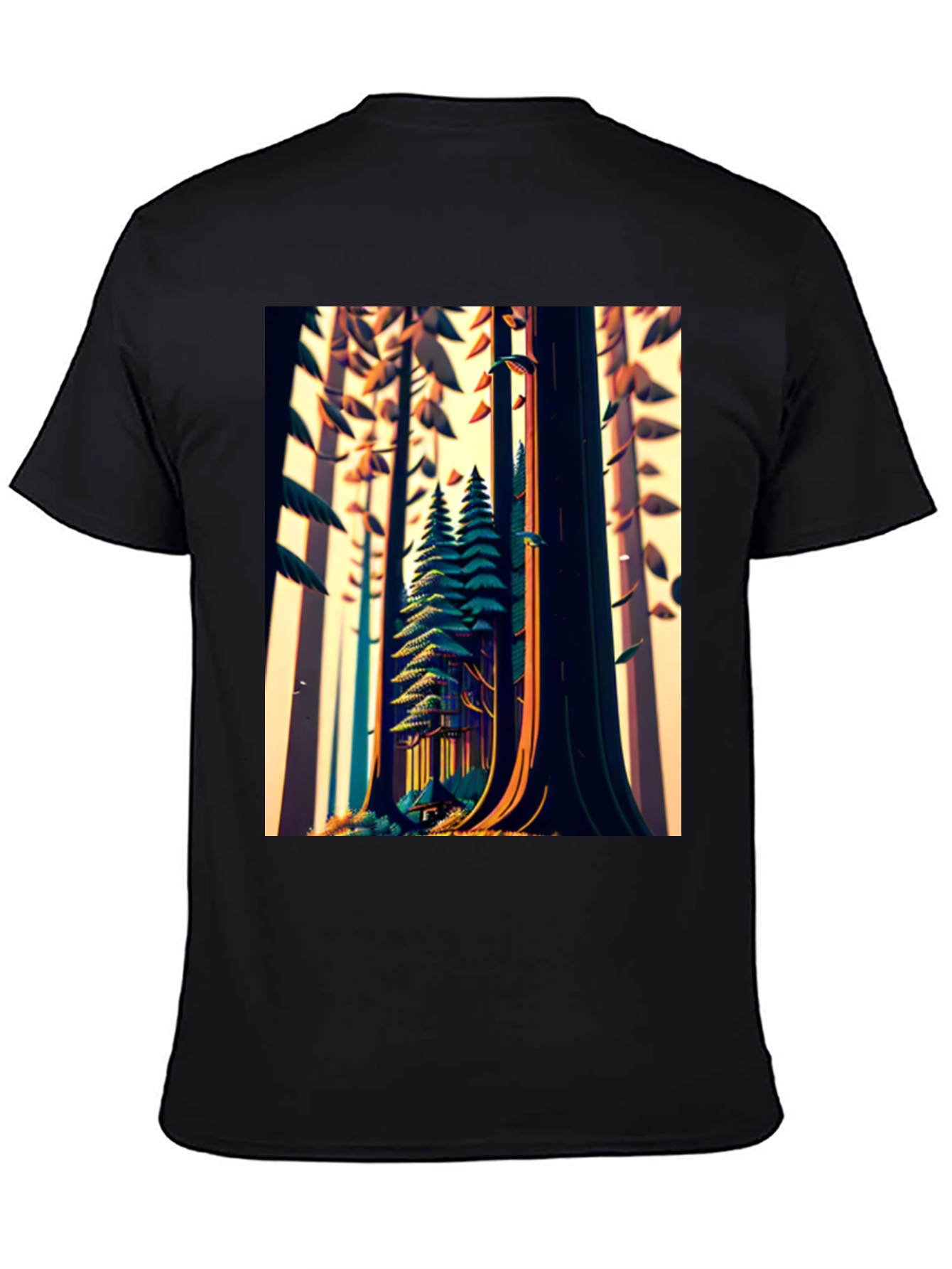 Forest Graphic Tee - Nature Lovers Black T-Shirt