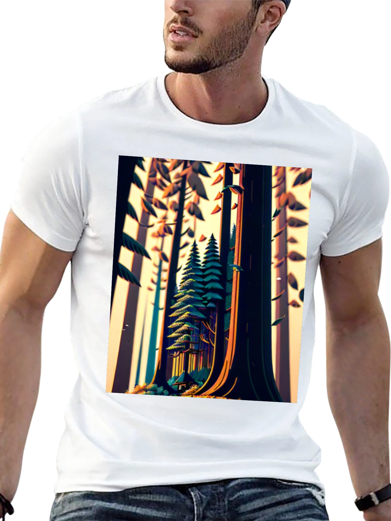 Forest Graphic Tee - Nature Lovers Black T-Shirt