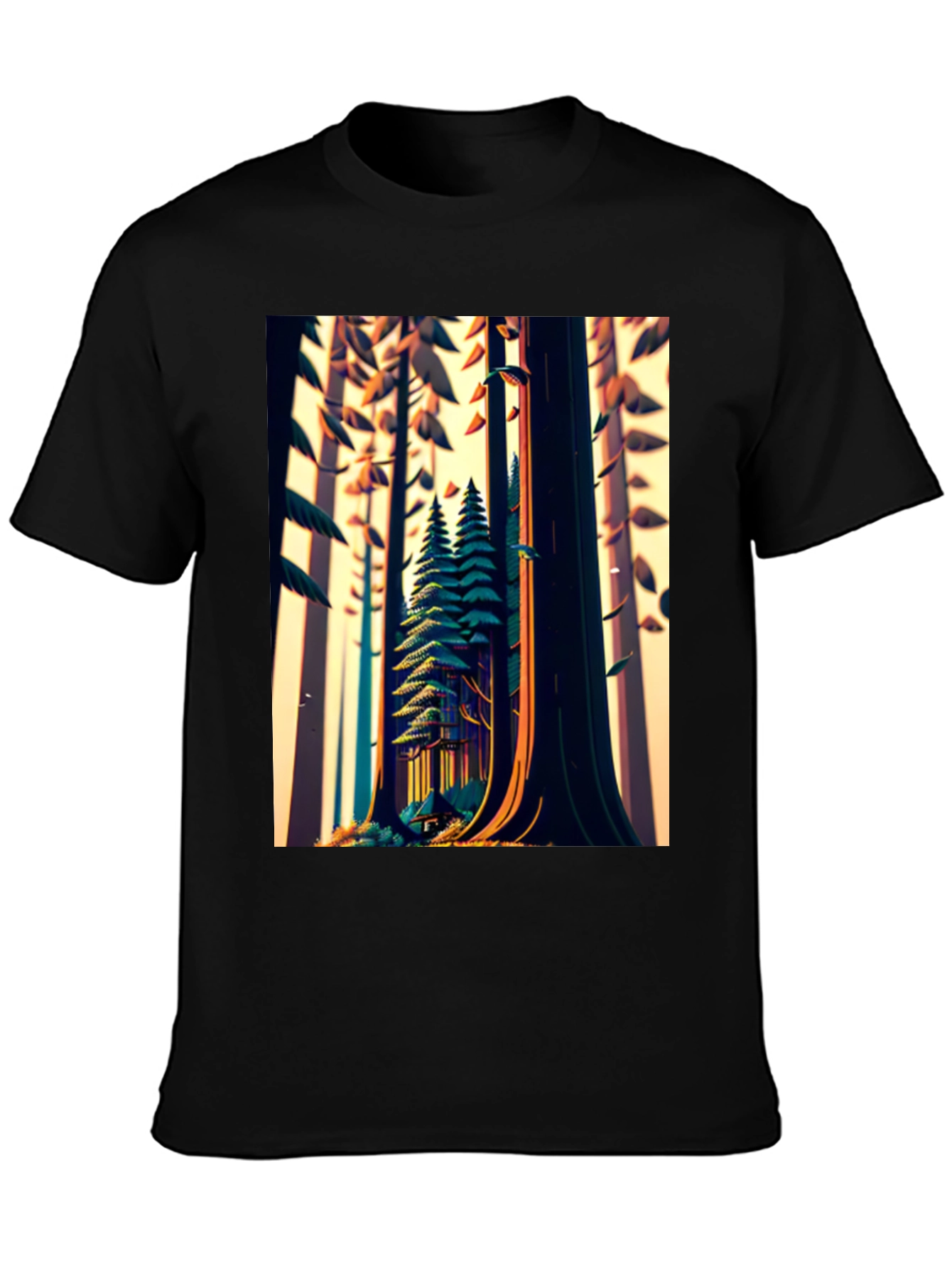 Forest Graphic Tee - Nature Lovers Black T-Shirt
