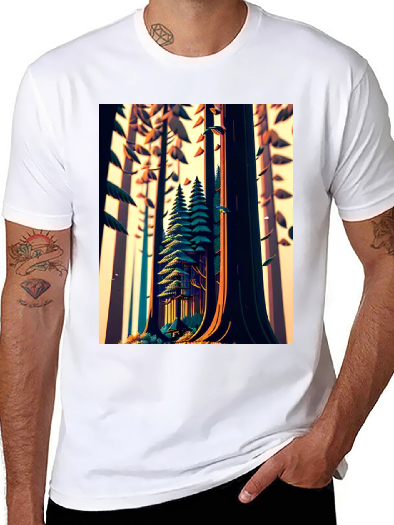 Forest Graphic Tee - Nature Lovers Black T-Shirt