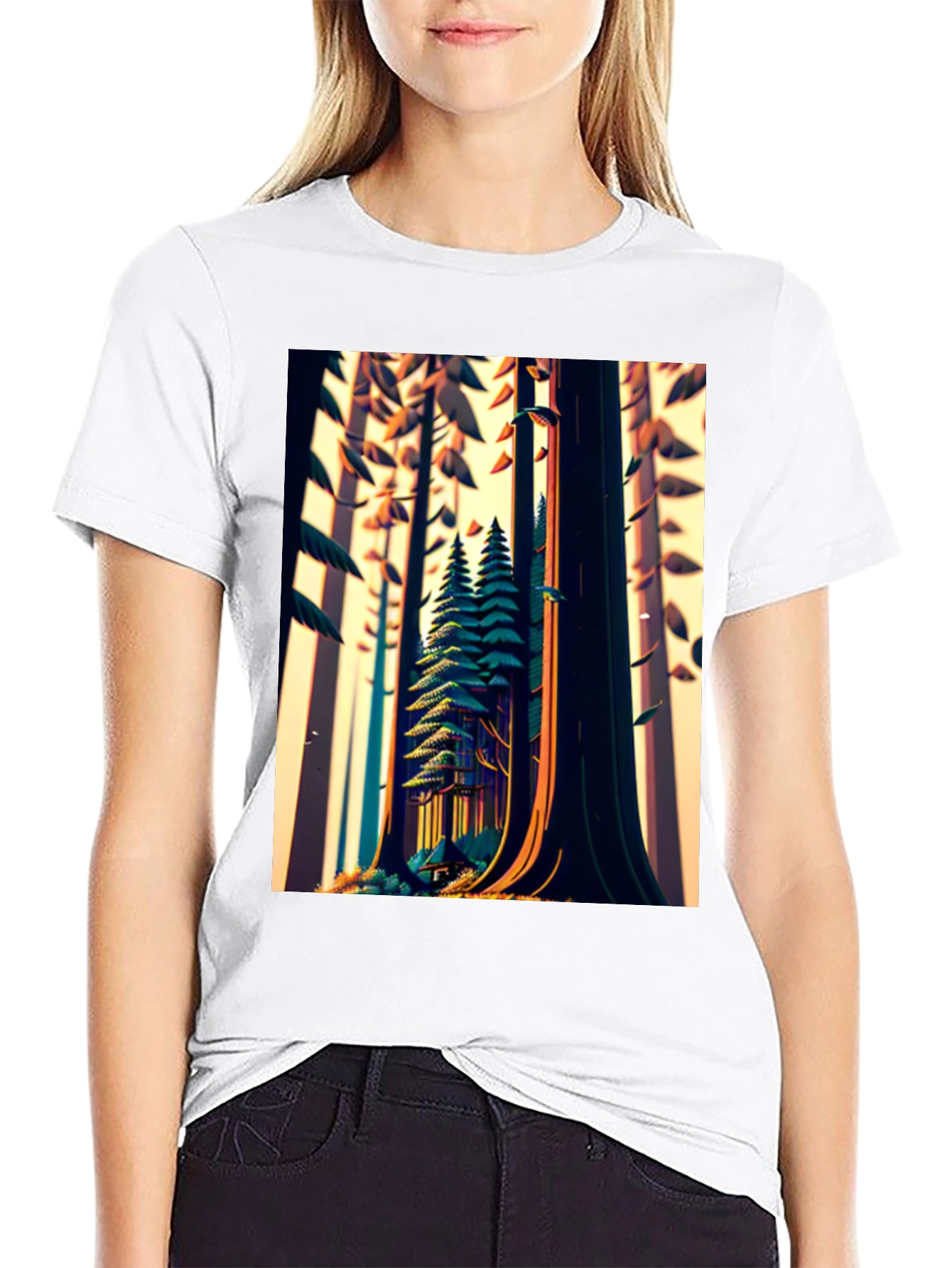 Forest Graphic Tee - Nature Lovers Black T-Shirt