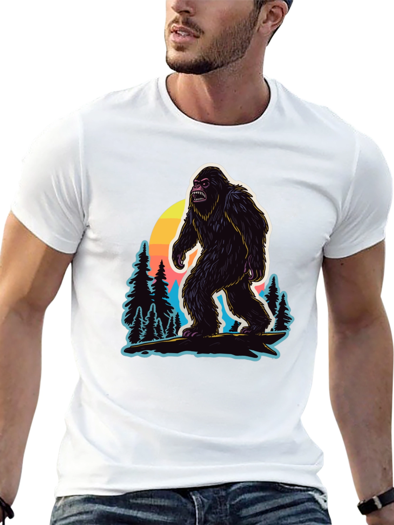 Bigfoot Sunset Graphic T-Shirt