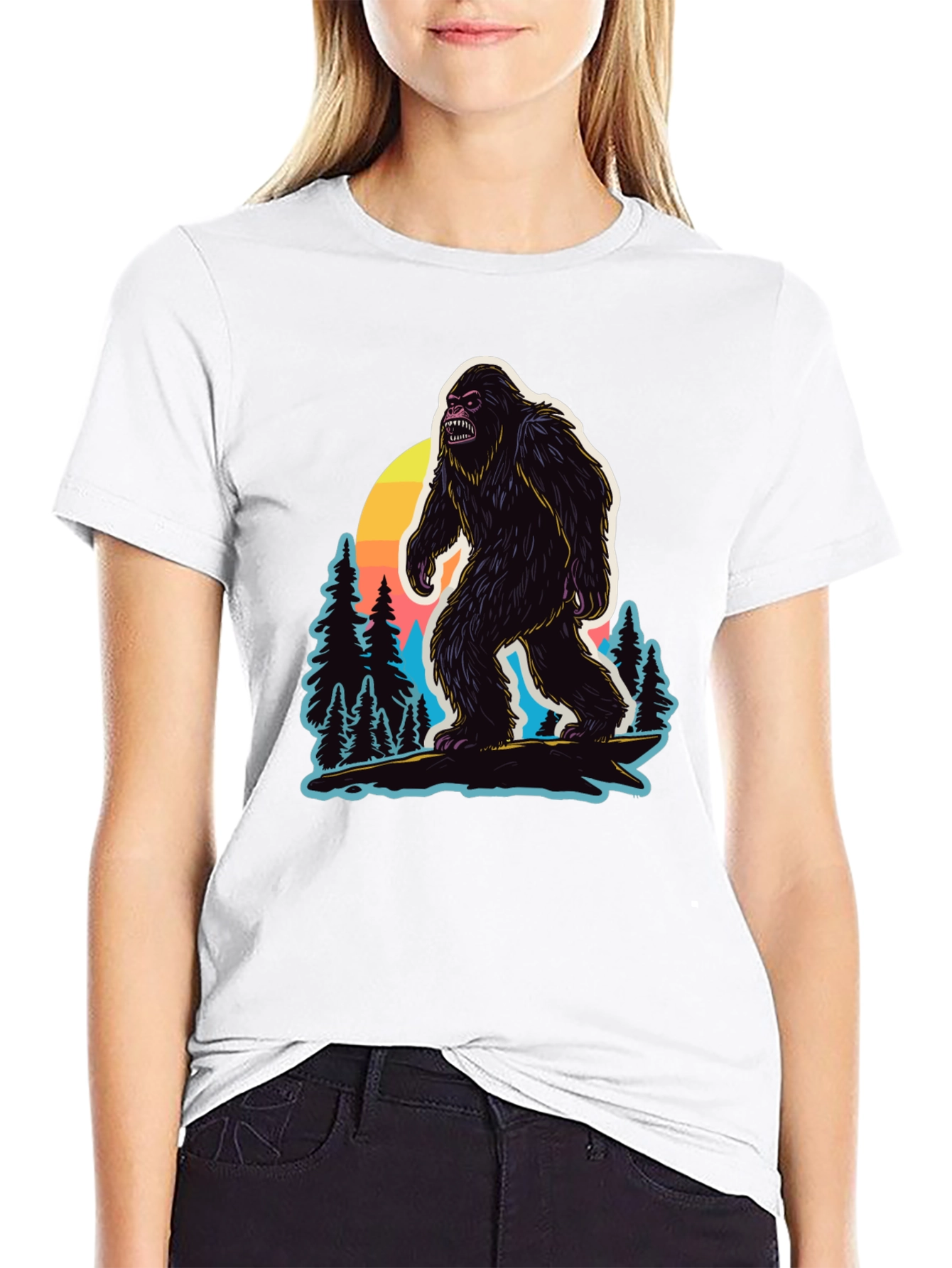 Bigfoot Sunset Graphic T-Shirt