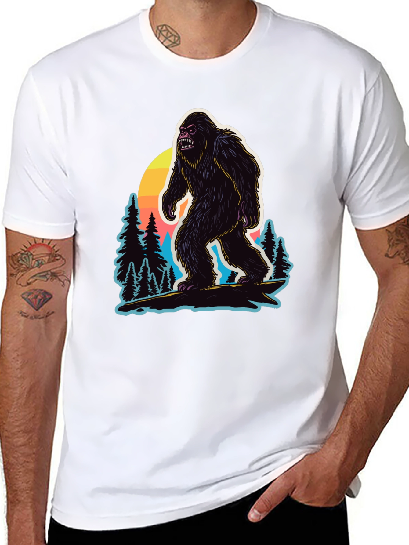 Bigfoot Sunset Graphic T-Shirt