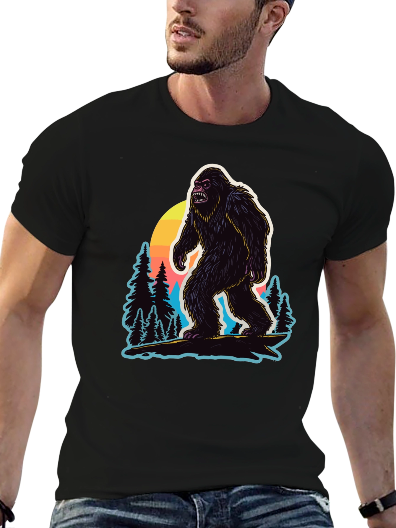 Bigfoot Sunset Graphic T-Shirt